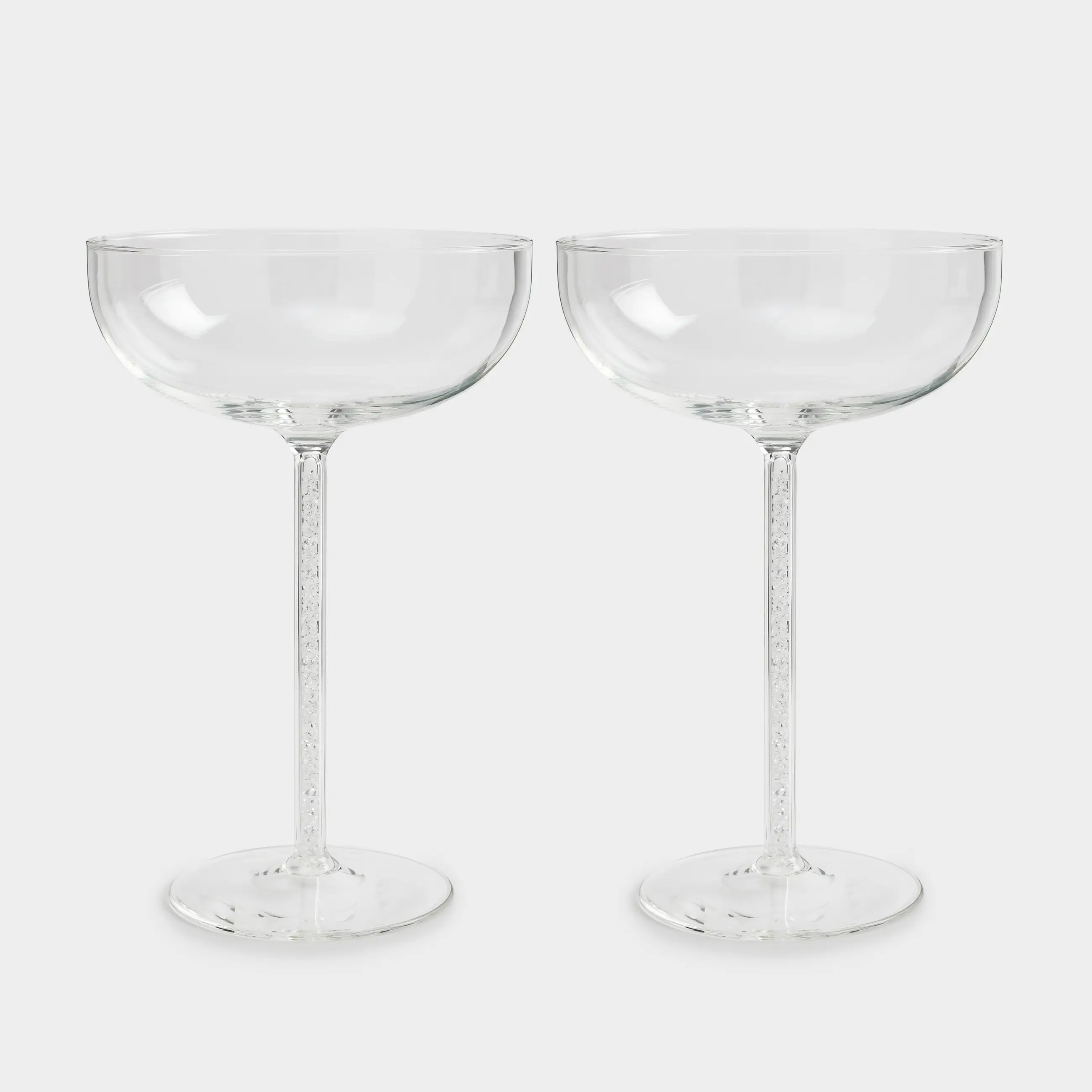 Drinking coupe glass, 300 ml, 2 pcs, glass / rhinestones, Crystal, image-0