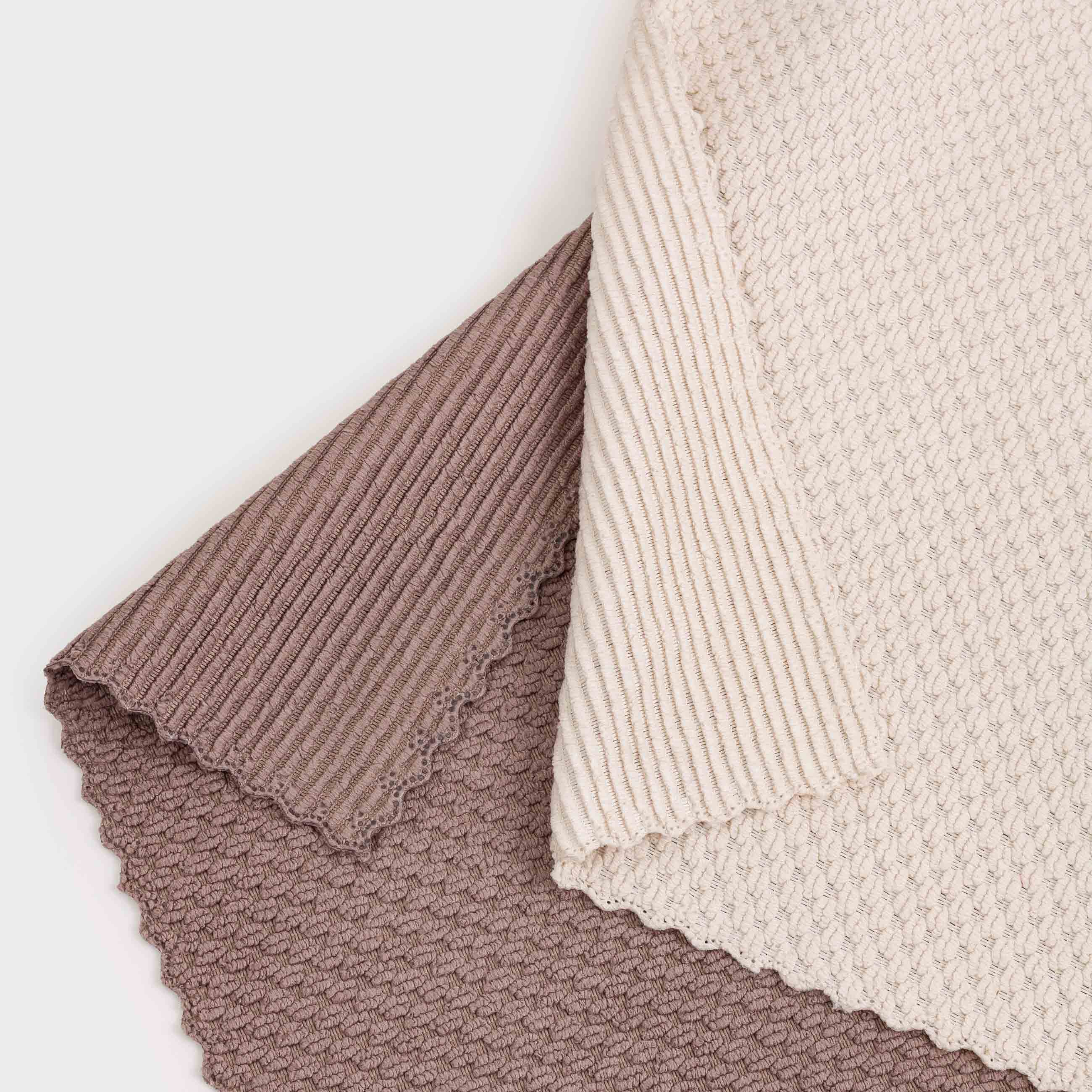 Kitchen cloth, 30x30 cm, 2 pcs, microfiber, brown / cream, Grain, Clean