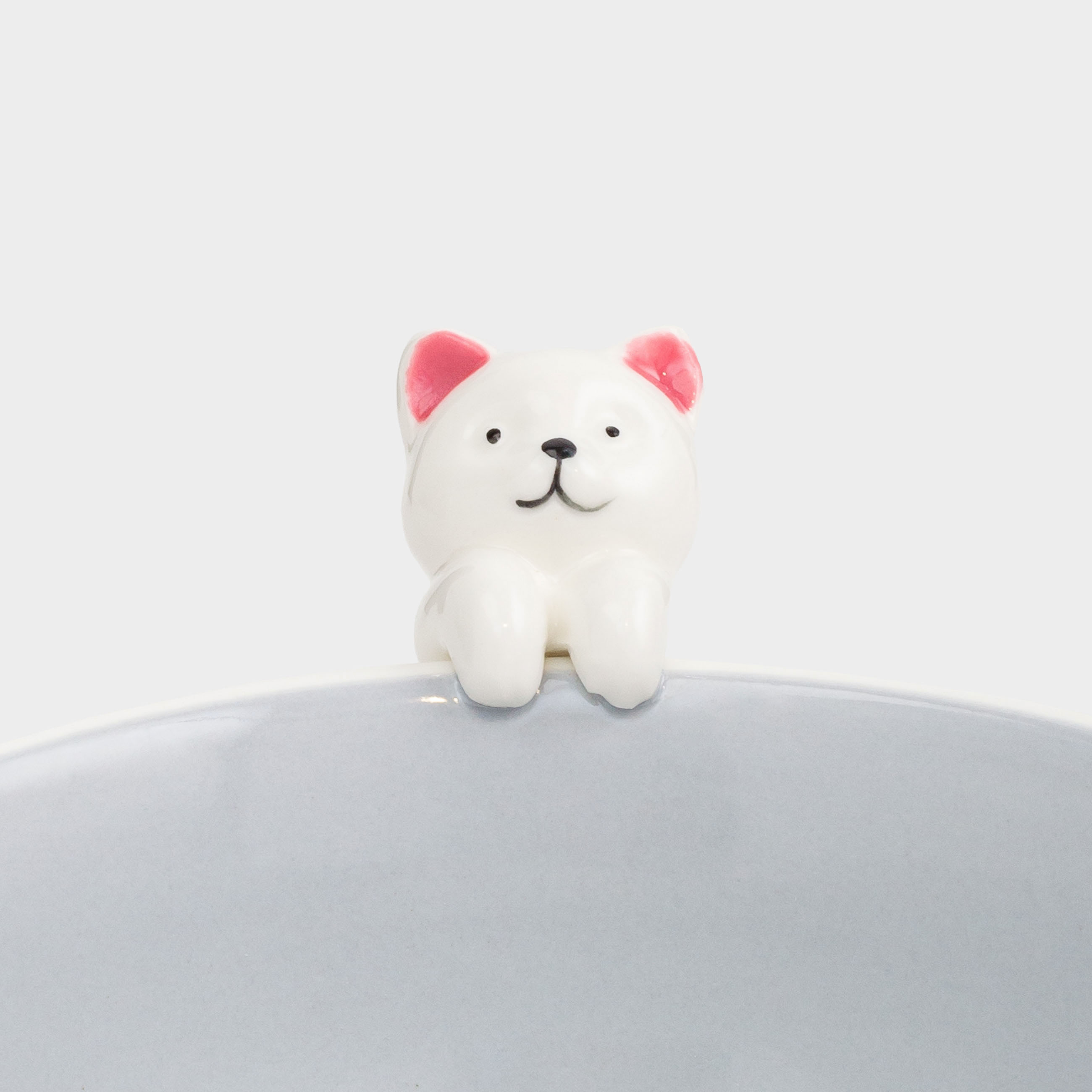 Children's soup plate, 14x6 cm, porcelain P, white-gray, kitten, Friend, image-6