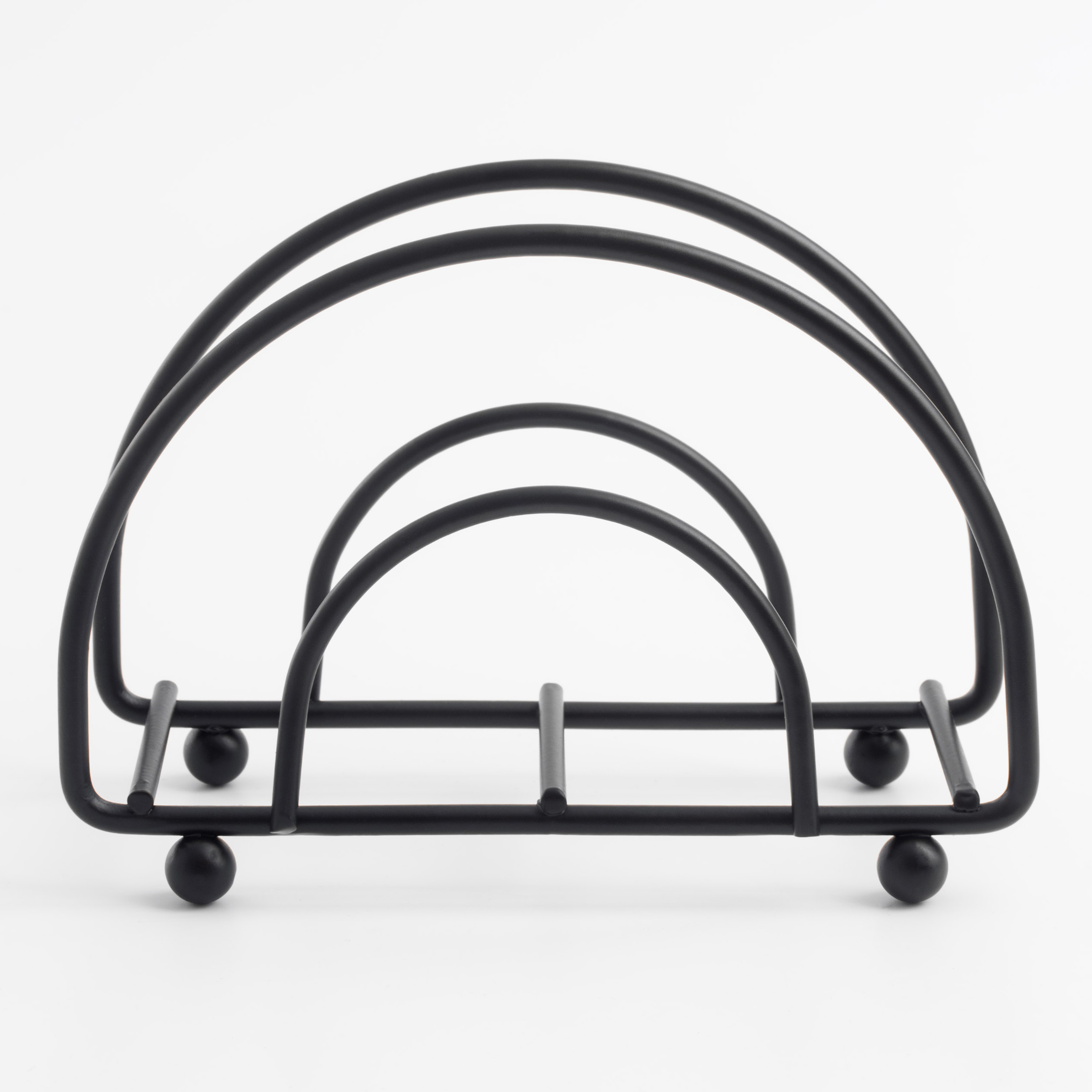 Napkin holder, 10 cm, metal, black, Twist black, image-0