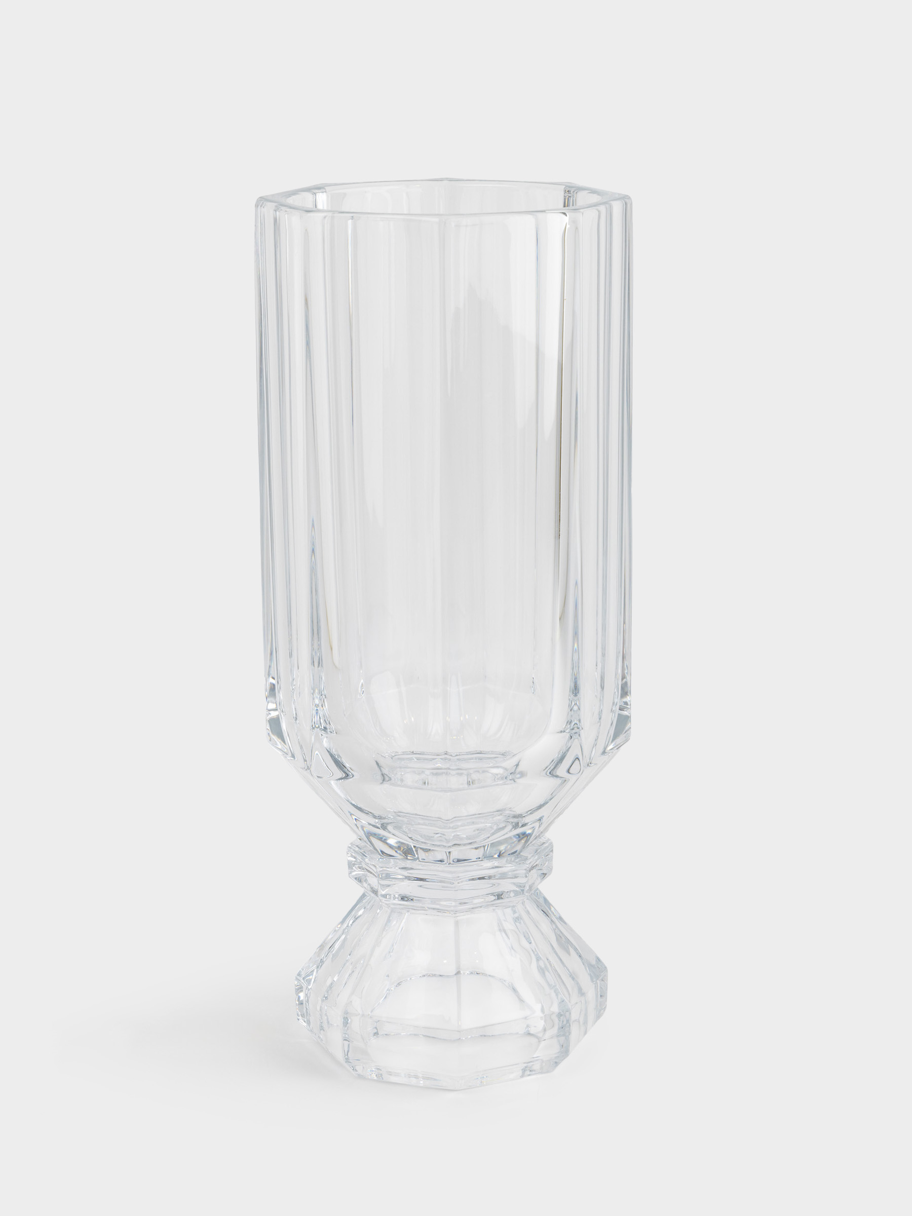 Flower vase, 36 cm, glass, Facets, Terlano, image-0
