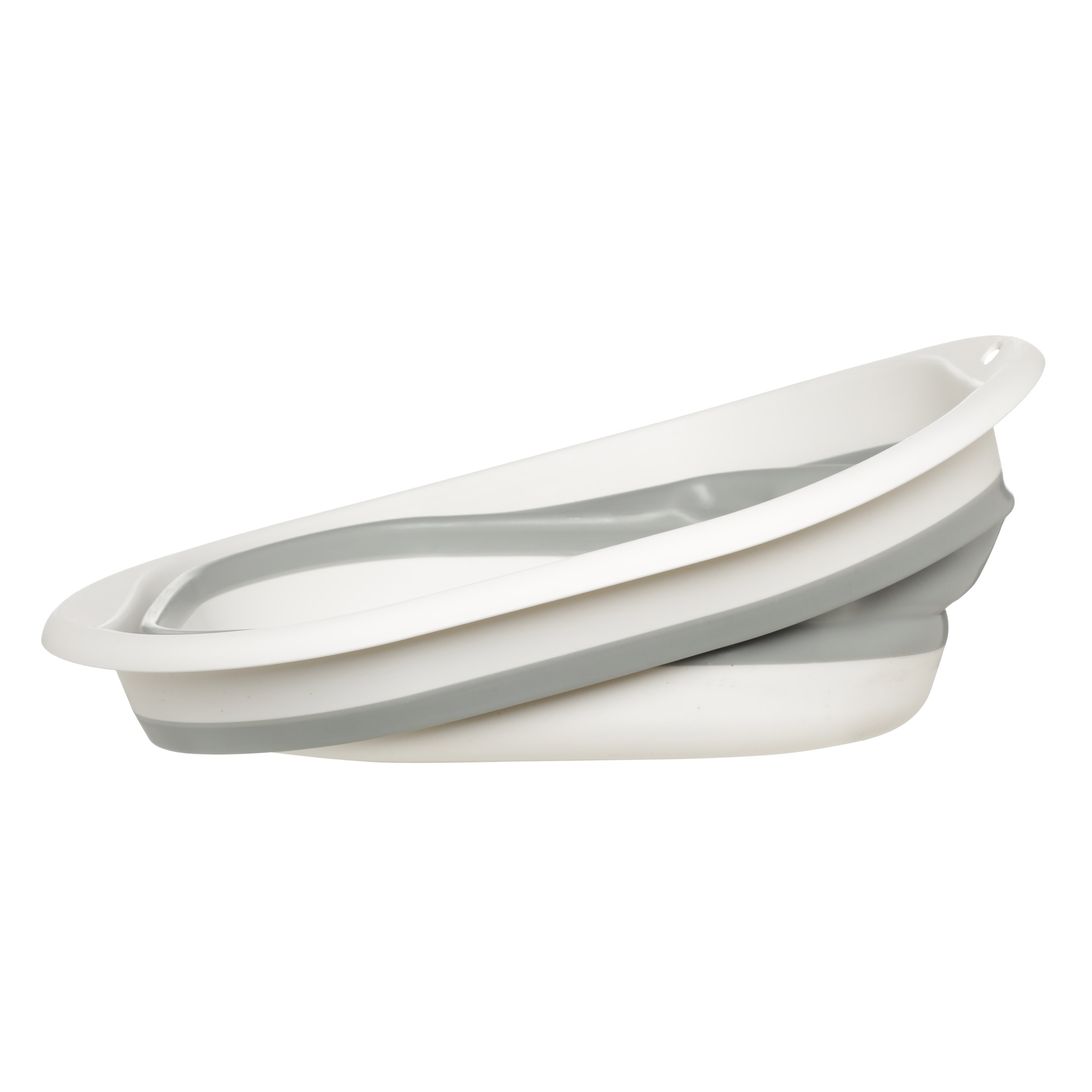 Folding basin, 8 l, plastic / rubber, grey, Foldaway