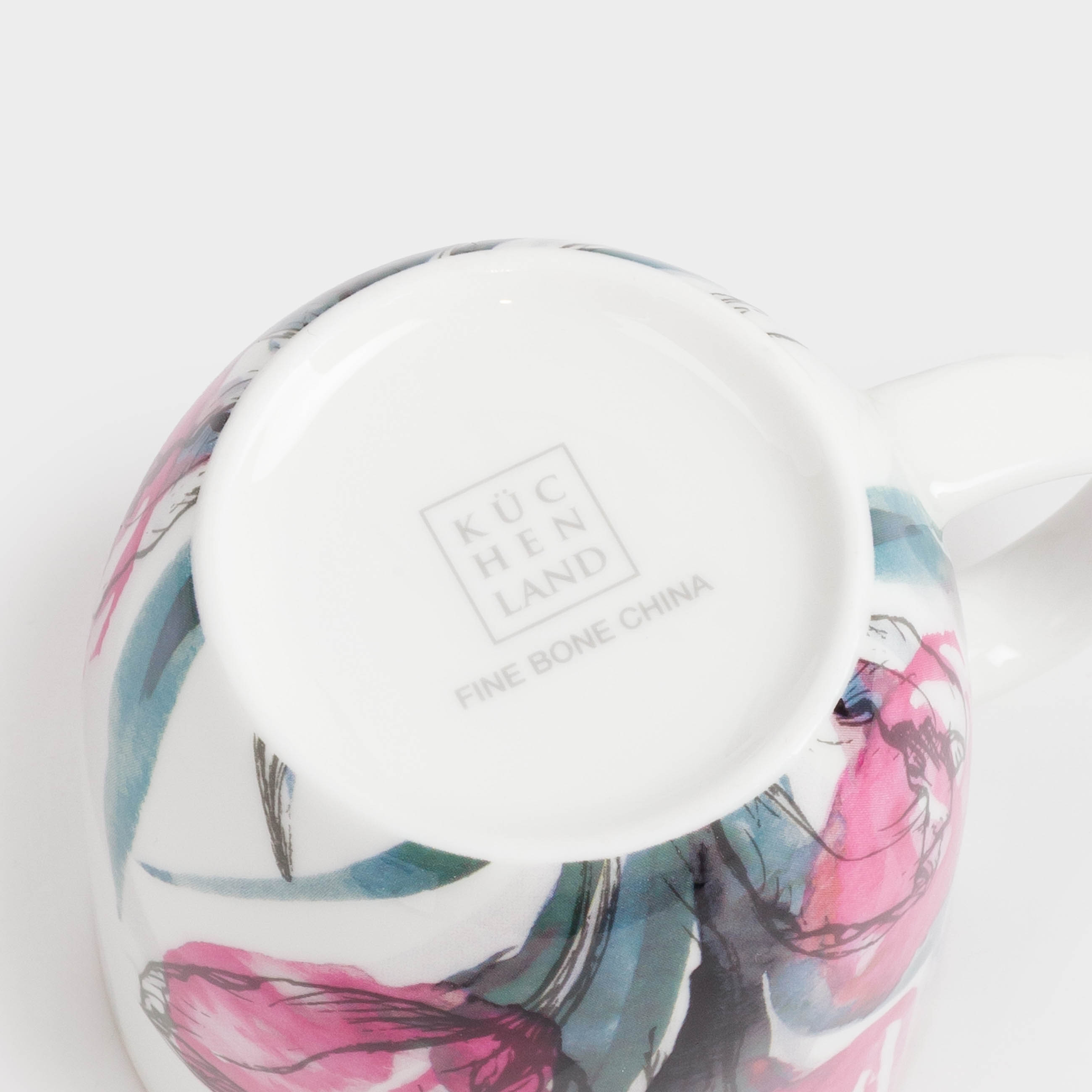 Mug, 370 ml, porcelain F, with golden edging, Tulips, Tulip garden, image-3
