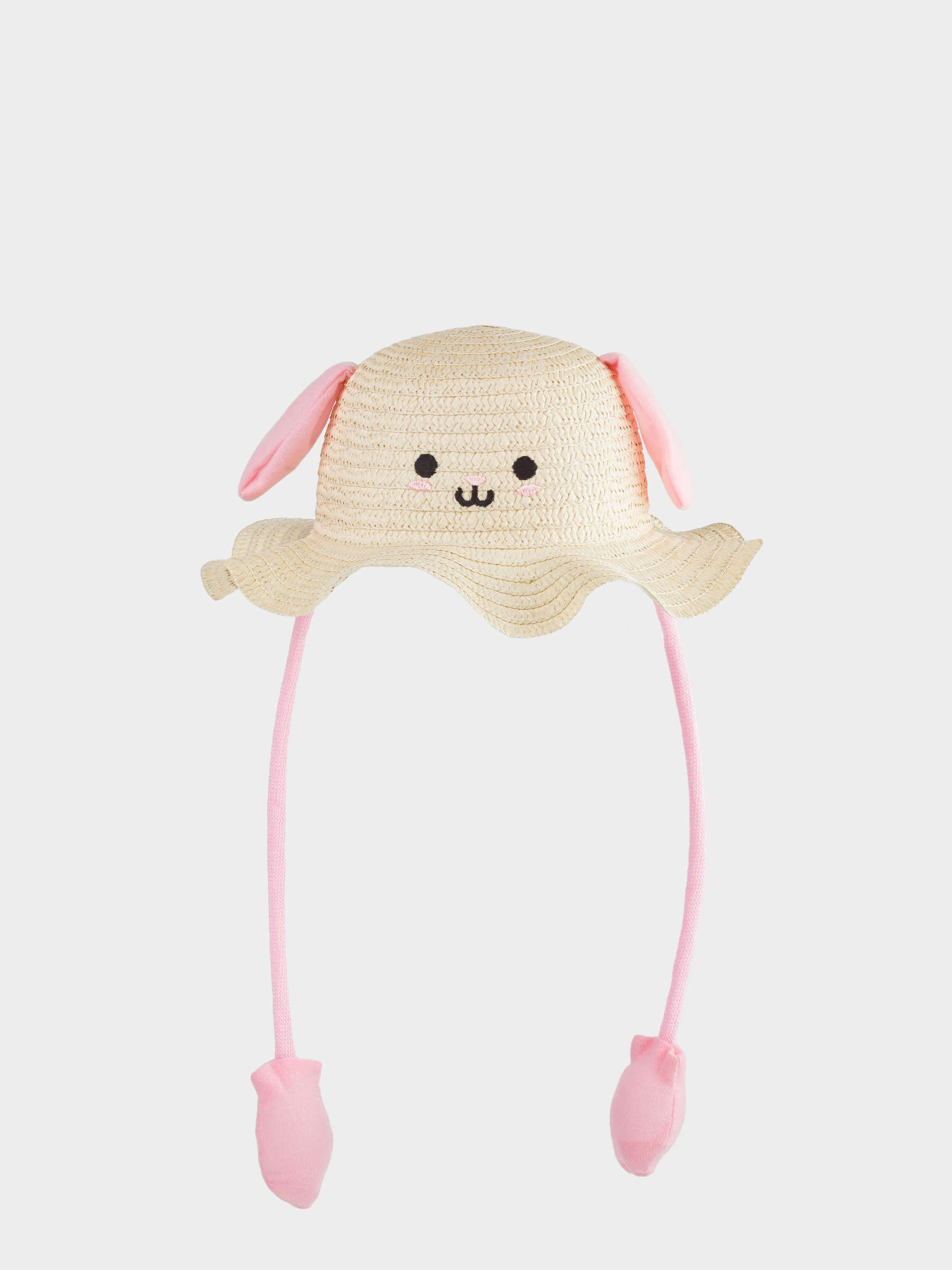 Children's hat, single size, with raised ears, cellulose / polyester, milky, Banjo, image-0
