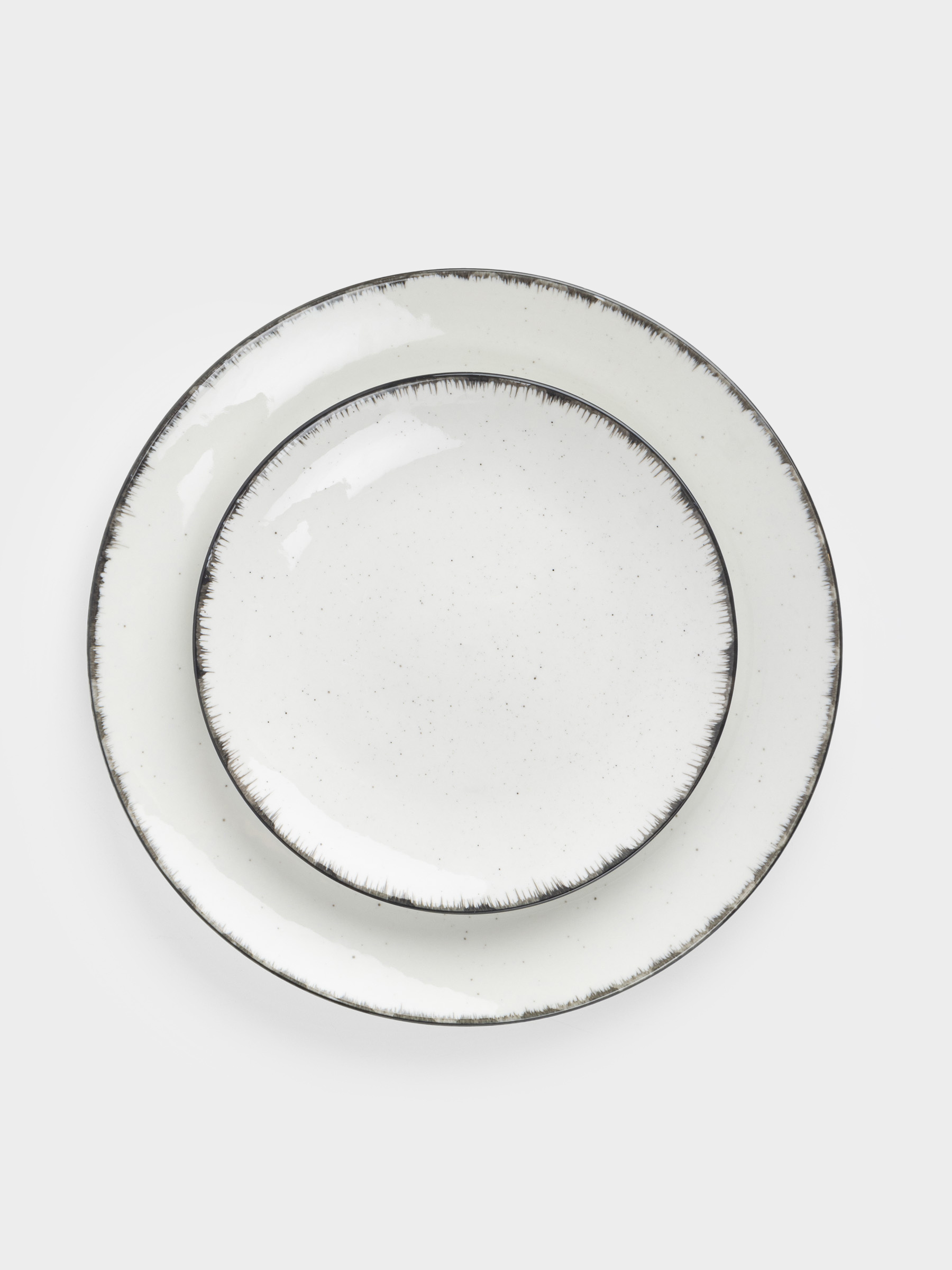 Dining set, 6 pers., 18 pr., ceramic, white-grey, speckled, Roxas, image-2
