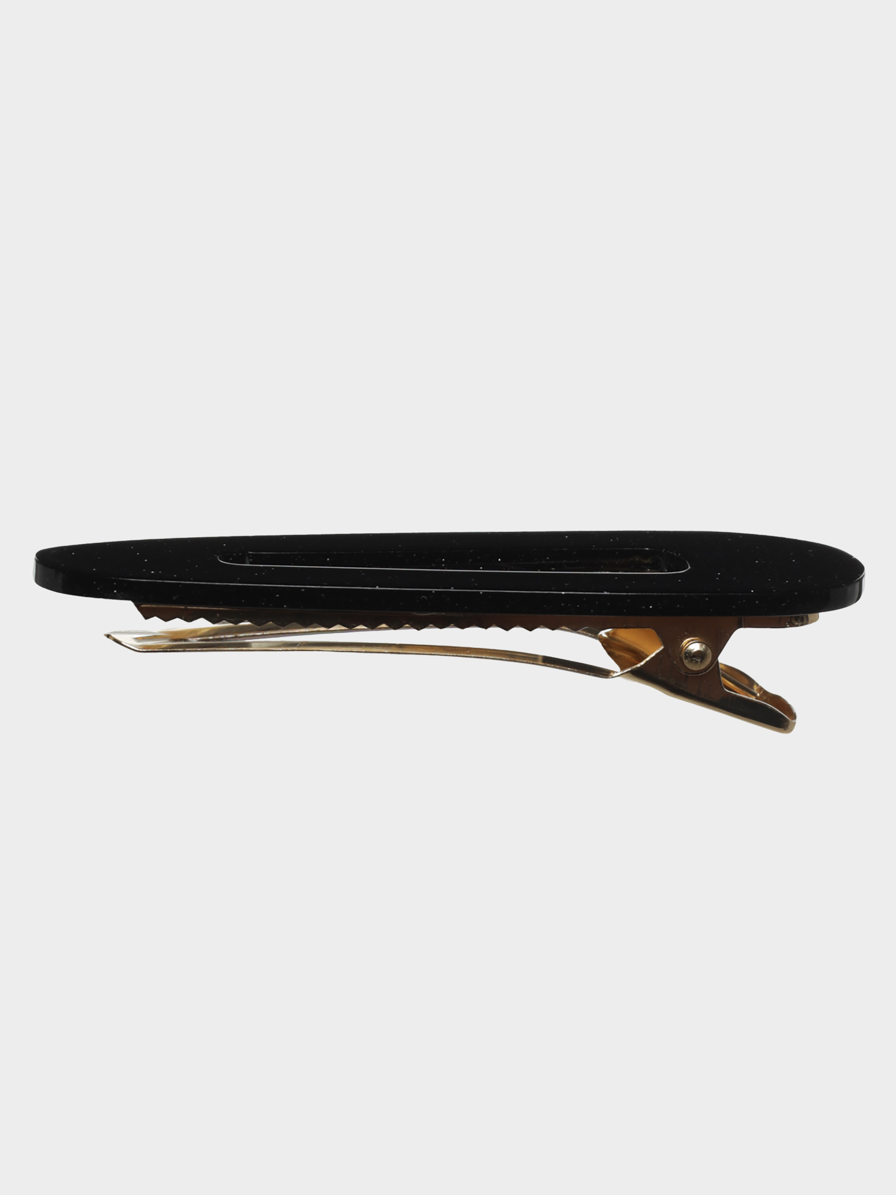 Hair clip, 7 cm, acrylic / metal, Black, Basic