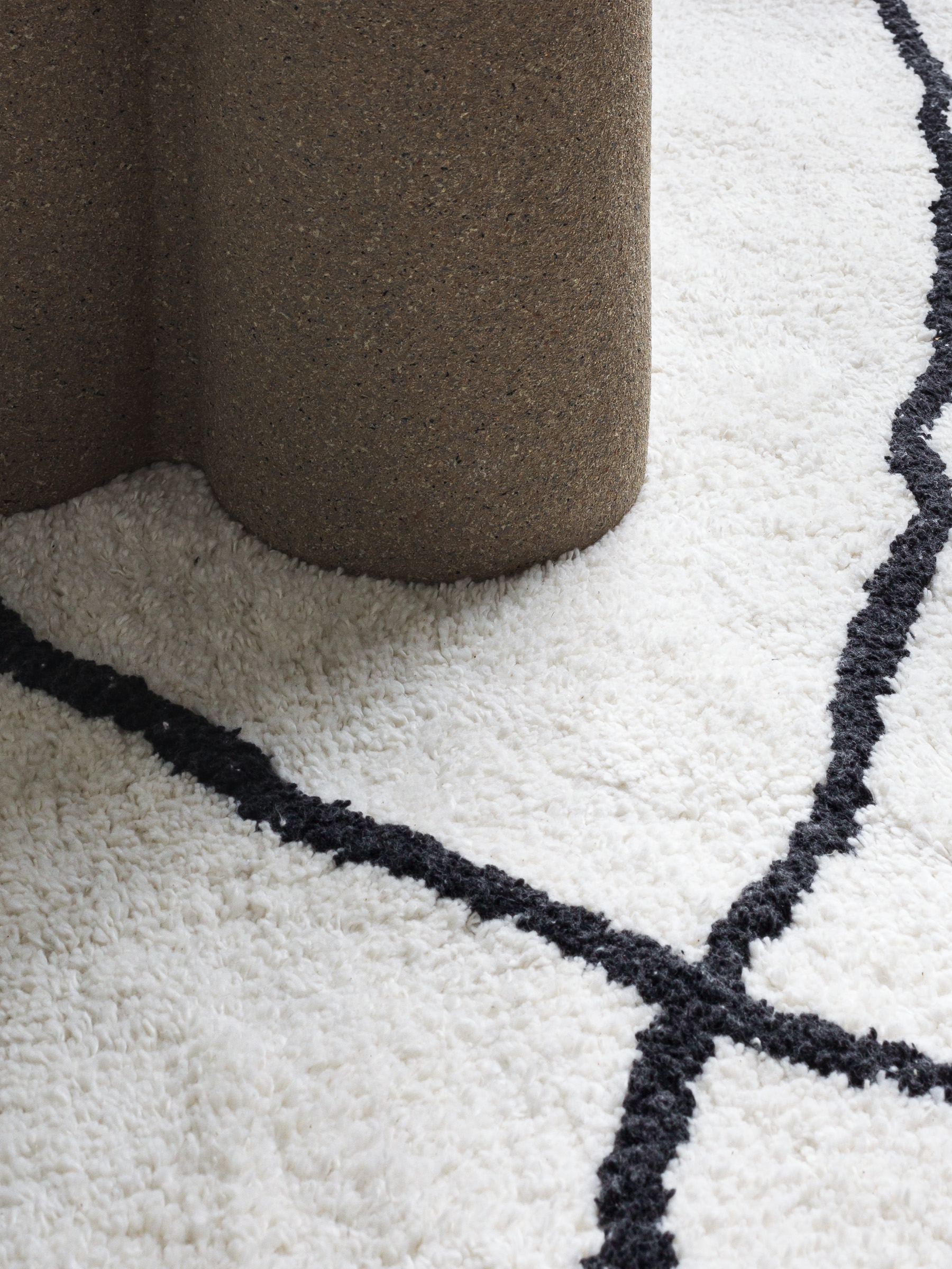 Carpet, 150x210 cm, cotton, milky, Lines, Rhombic, image-5