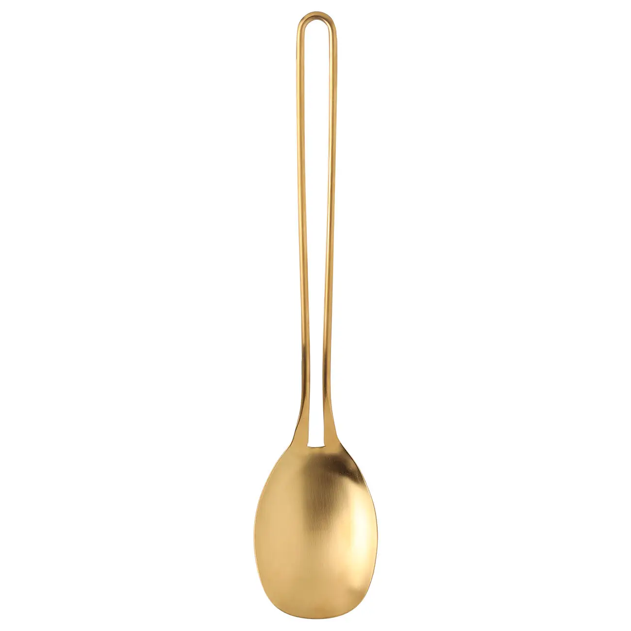 Serving spoon, 37 cm, steel, golden, Device gold, image-0