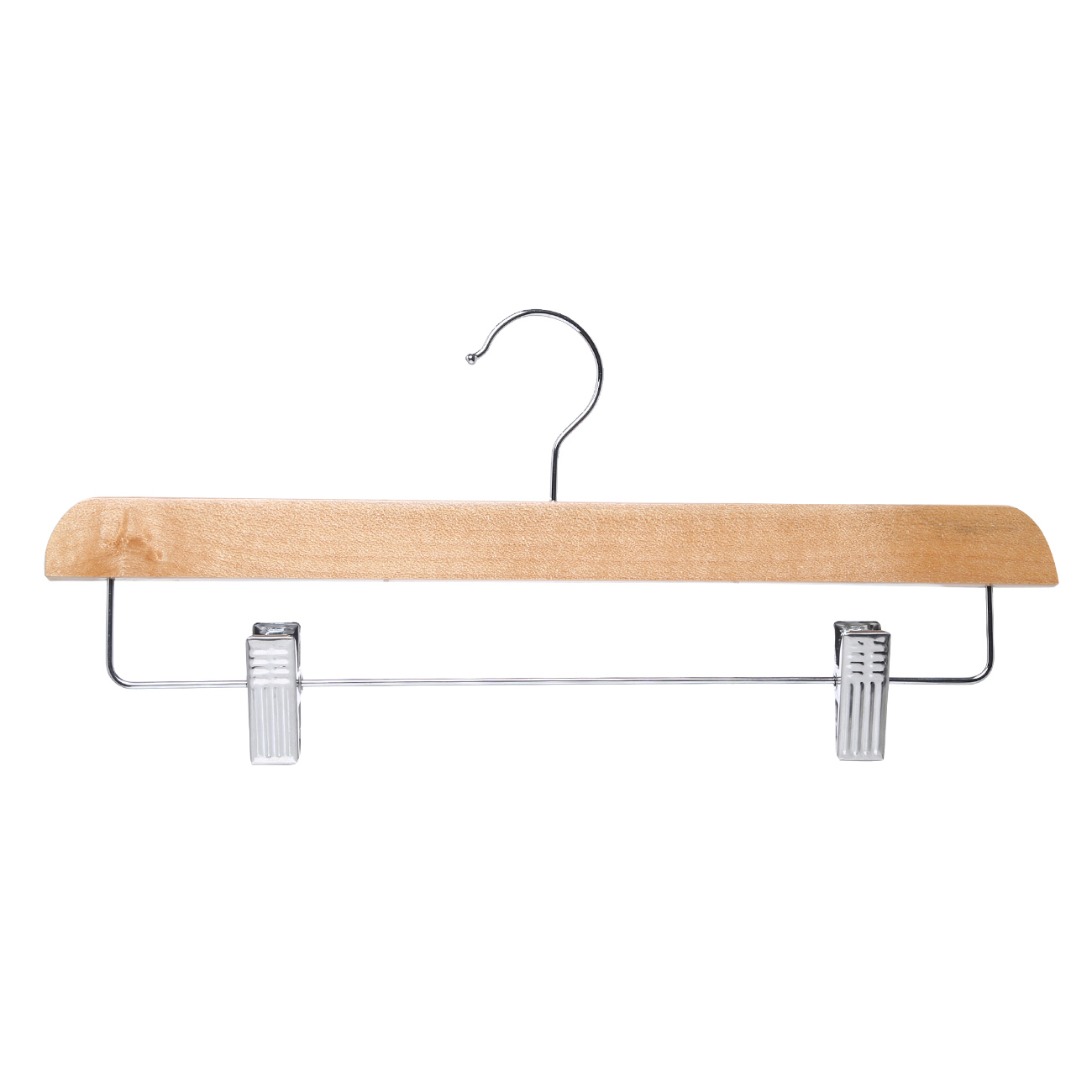 Hanger for trousers/skirts, 36 cm, 2 pcs, with clips, wood, natural, Eco life, image-0