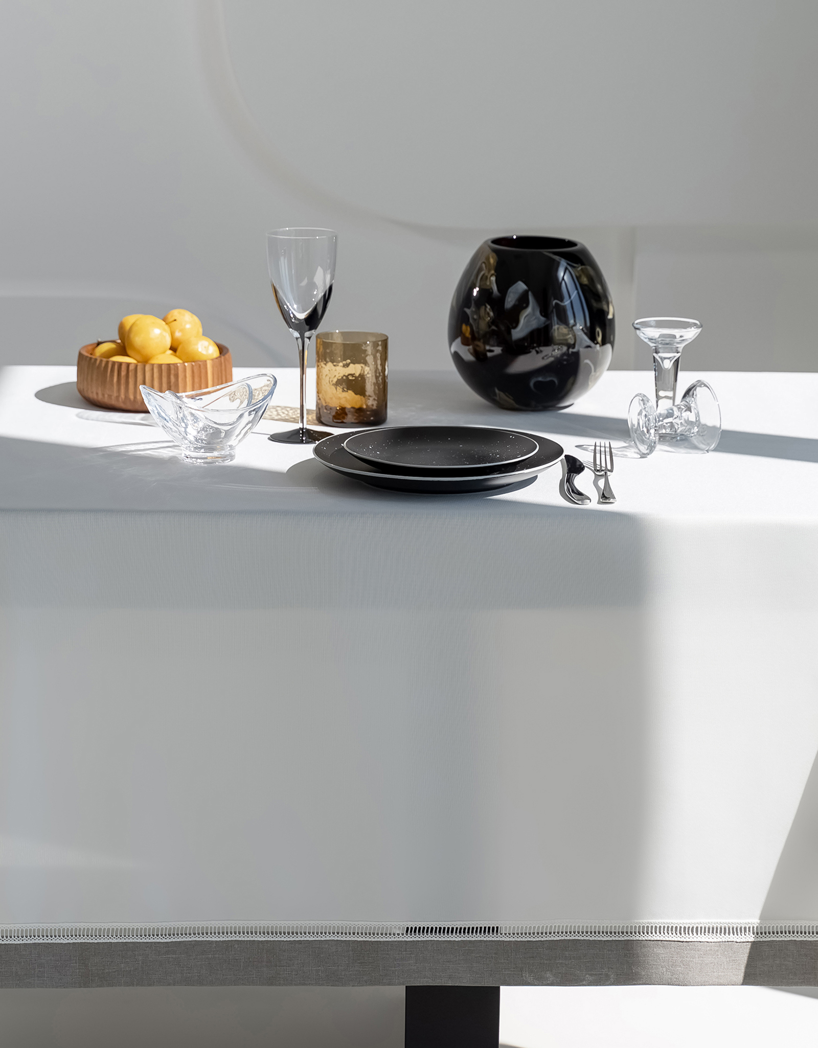 Tablecloth, 170x250 cm, polyester, white-gray, milkyy way