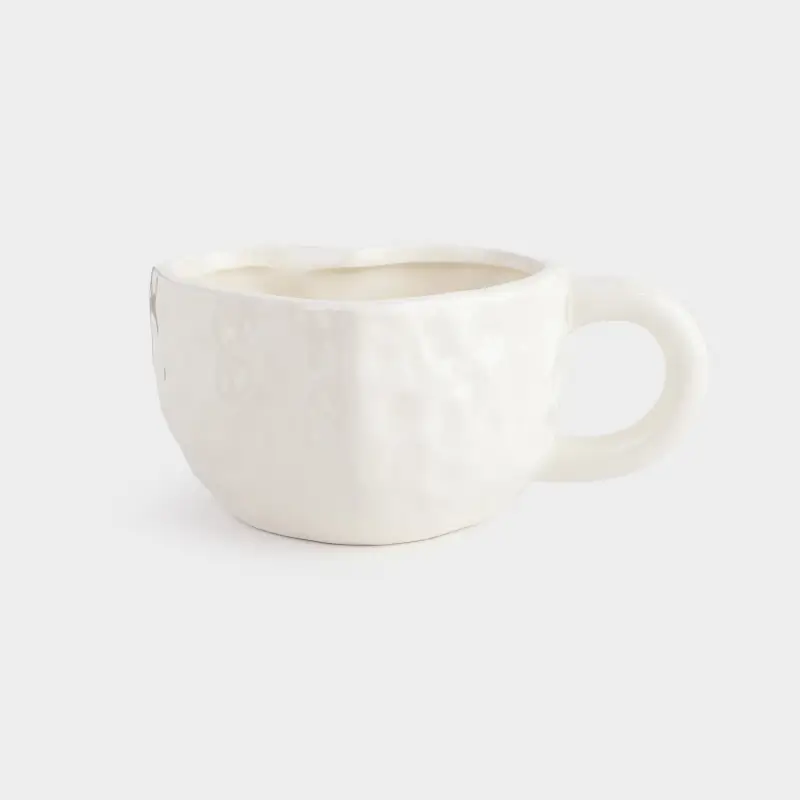 Mug, 500 ml, ceramic, milky gold, Heart, Crumple amour, image-0