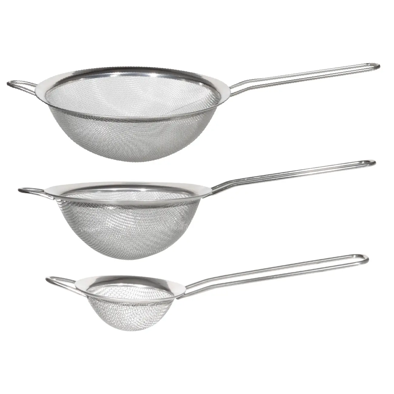 Set of sieves, 3 pcs, with handle, steel, Egoist, image-0