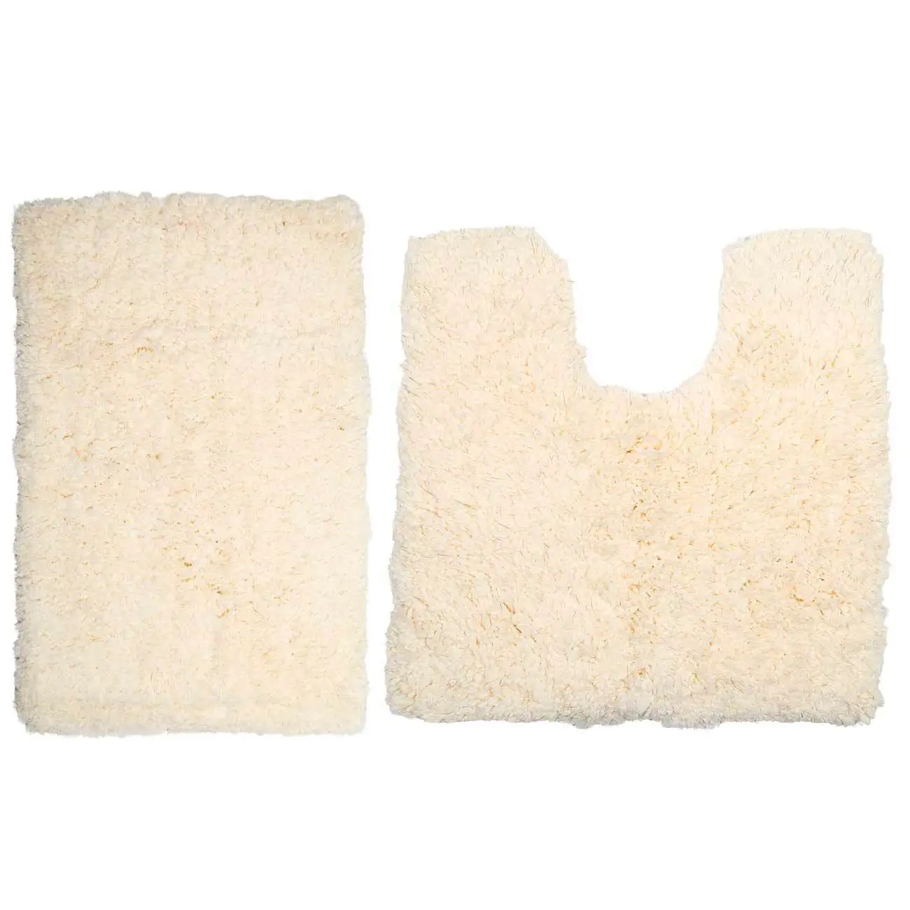 Bathroom mat, 50x80 / 50x50 cm, 2 pcs, Anti-slip, Polyester, Beige, Spark, image-0