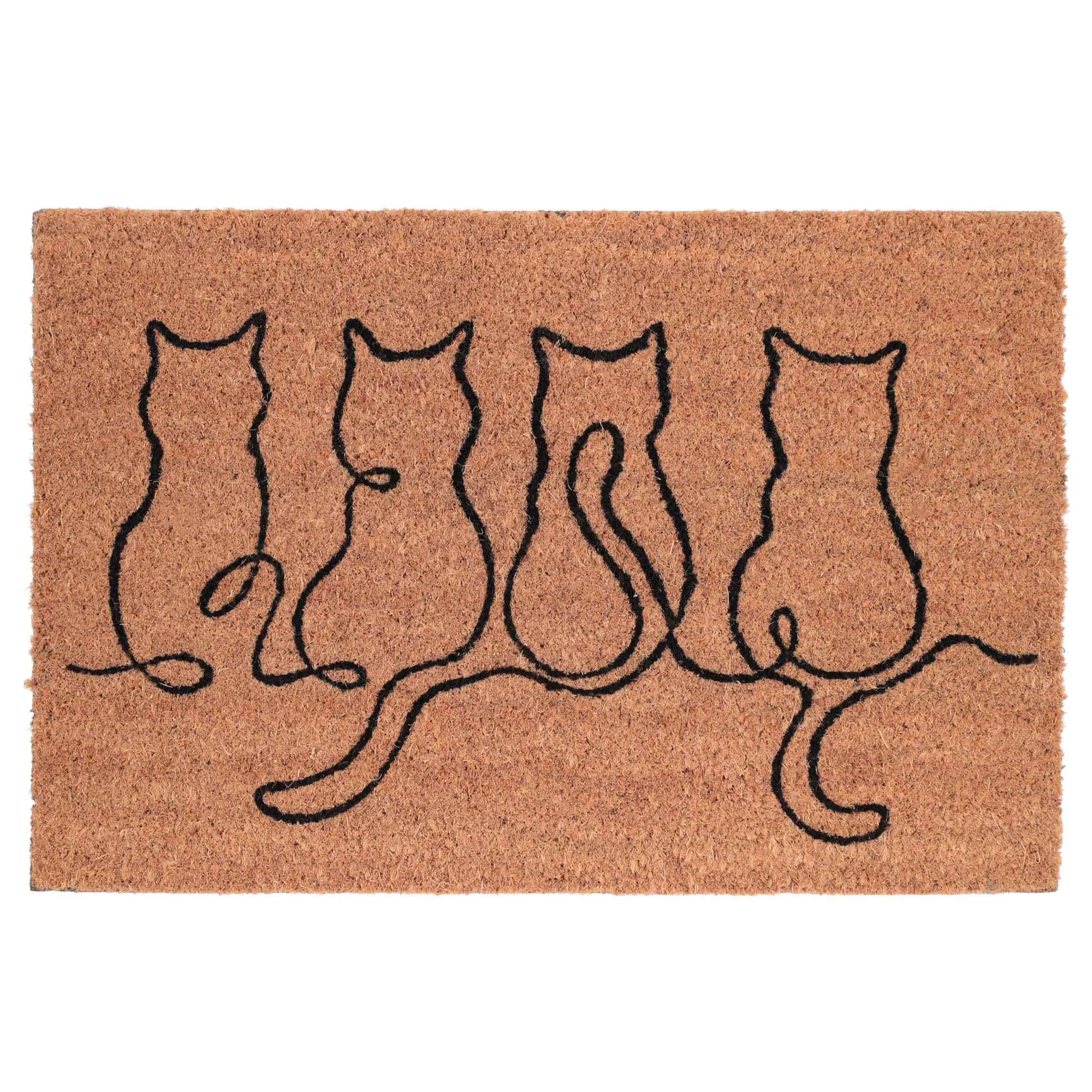 Door mat, 40x60 cm, coconut / PVC, brown, Cats, Cat, image-0