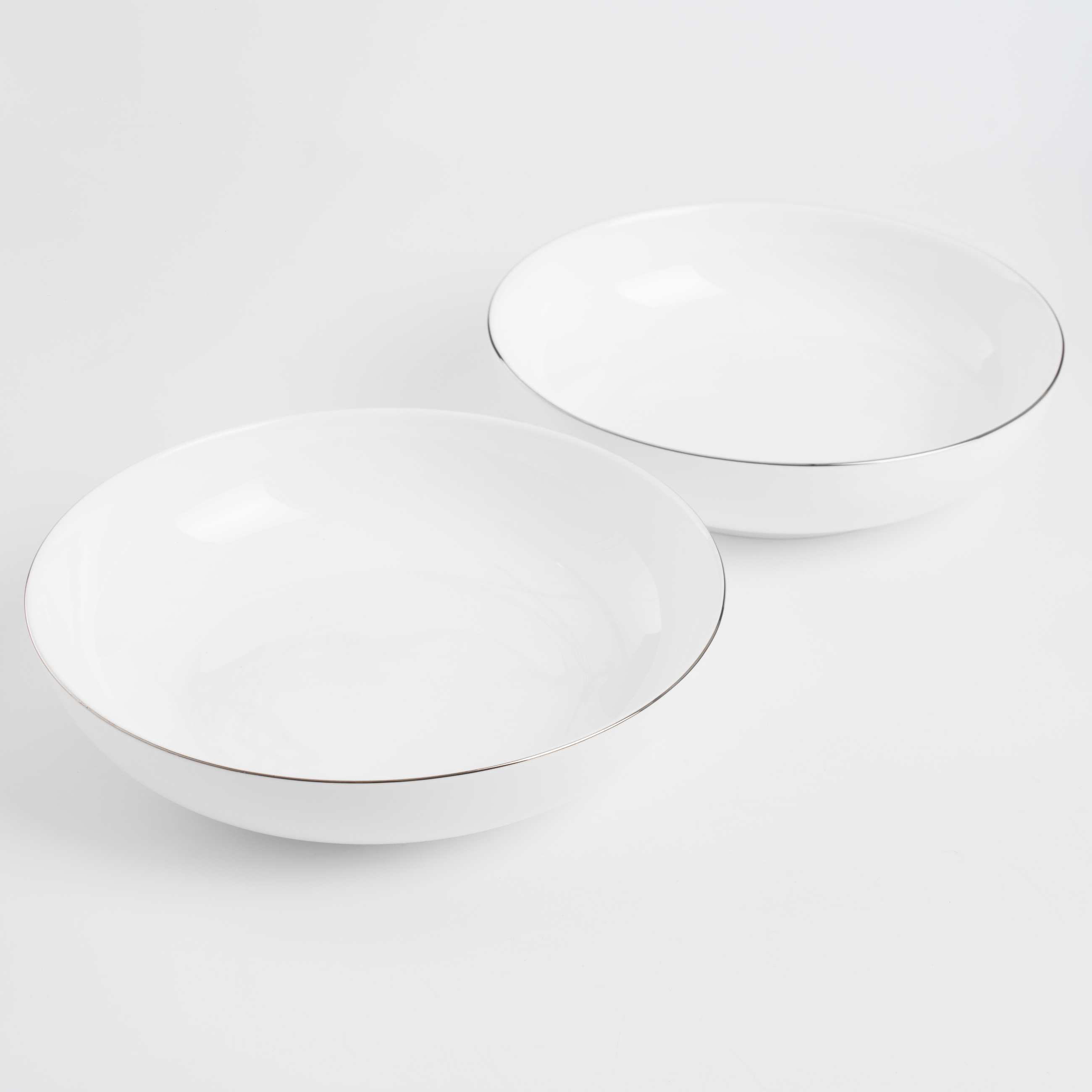 Soup plate, 20x4 cm, 2 pieces, porcelain F, white, Ideal silver