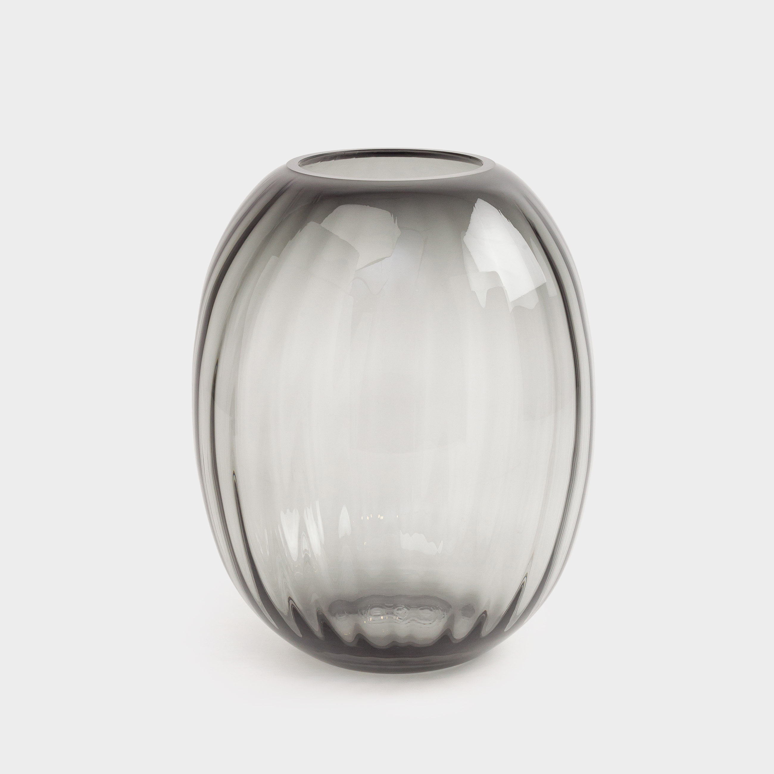 Flower vase, 24 cm, glass, grey gradient, Ledge gradient, image-0