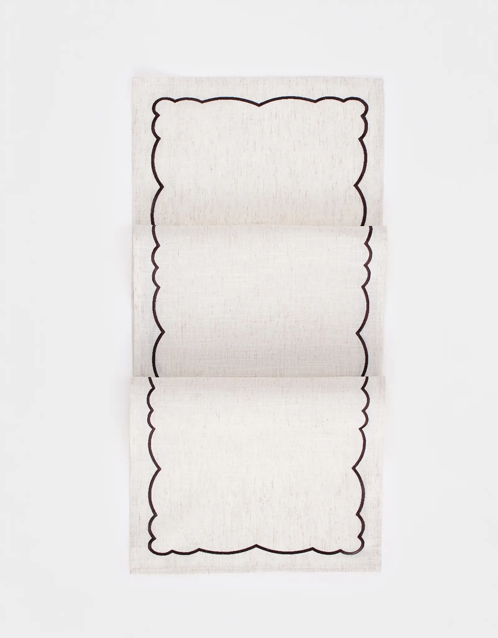 Table runner, 40x160 cm, polyester / linen, beige, Vintage, Melange outline