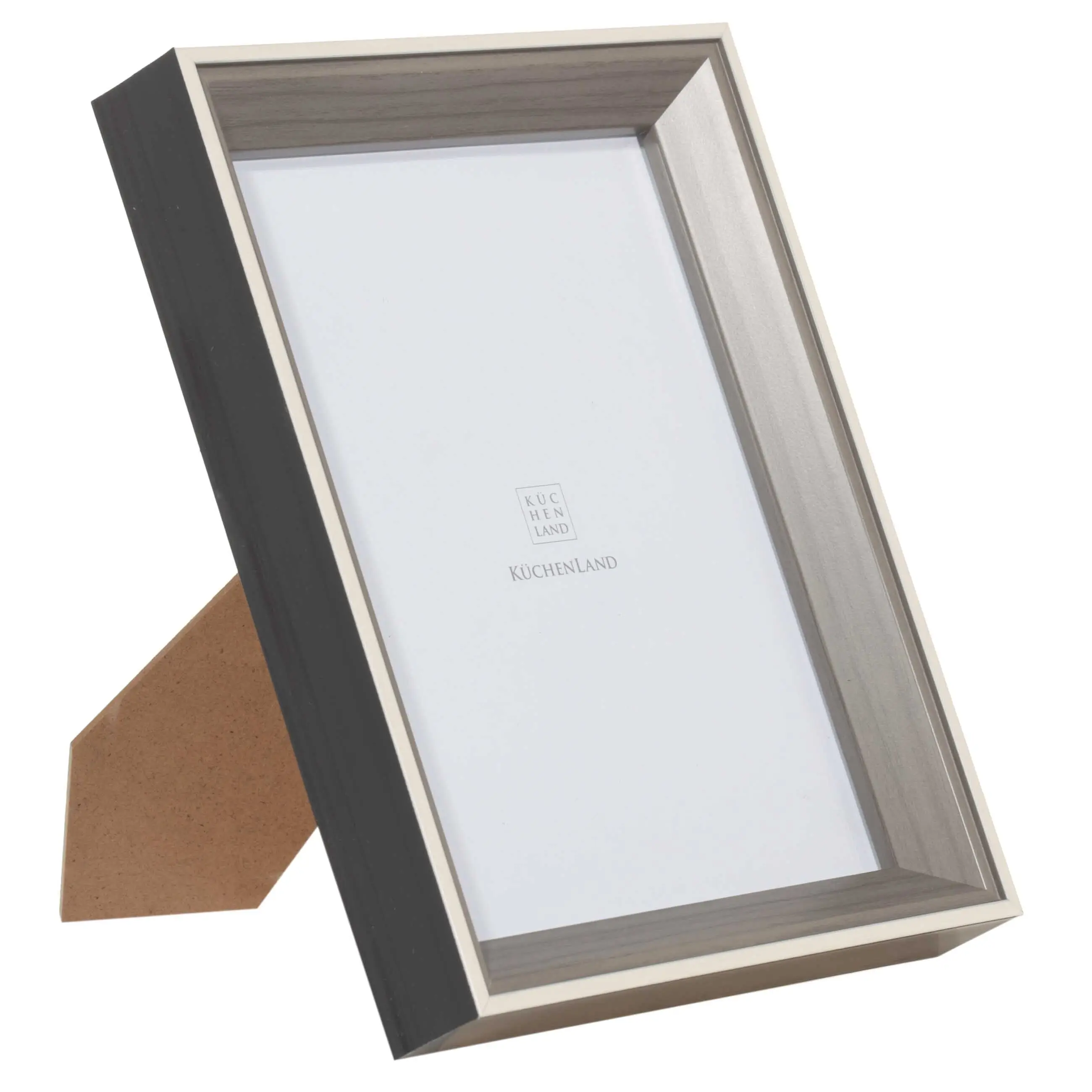 Photo frame, 21x16 cm, plastic / glass, gray, Abstract, Abstract, image-0