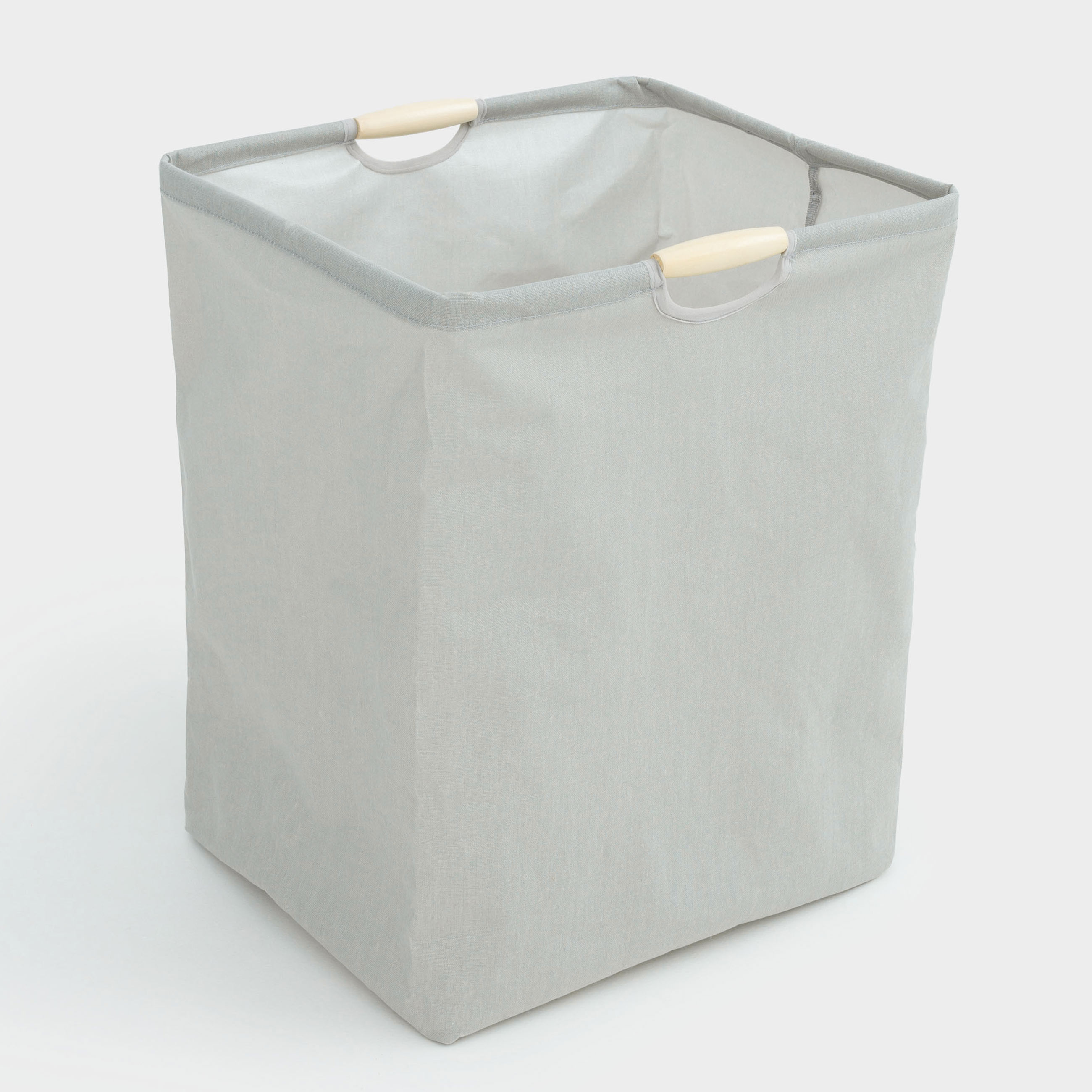 Laundry storage bag, 36x31x46 cm, with handles, cotton / wood, beige, Pedant eco