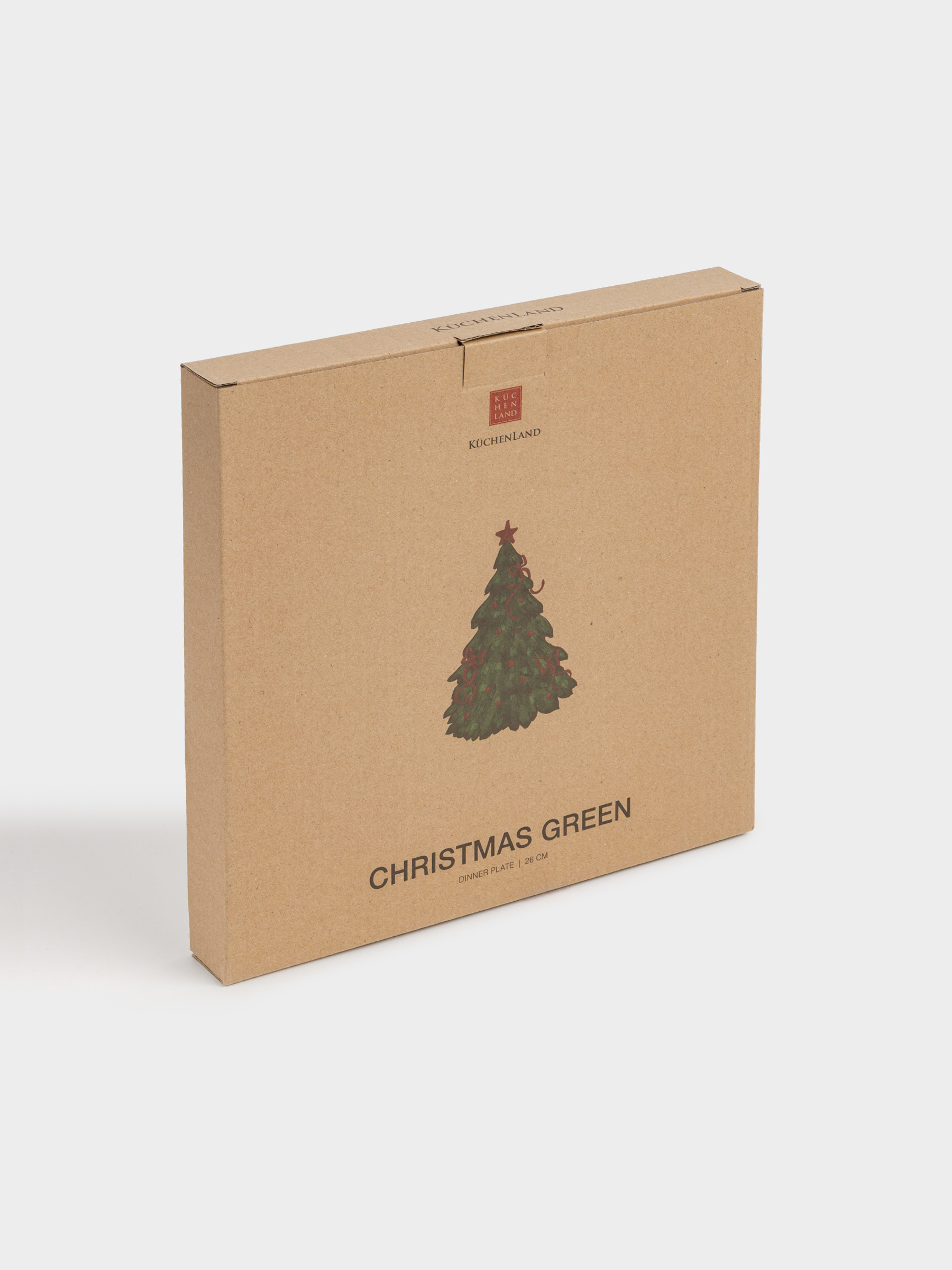 Dinner plate, 26 cm, ceramic, Horse with Christmas tree, Christmas green, image-5