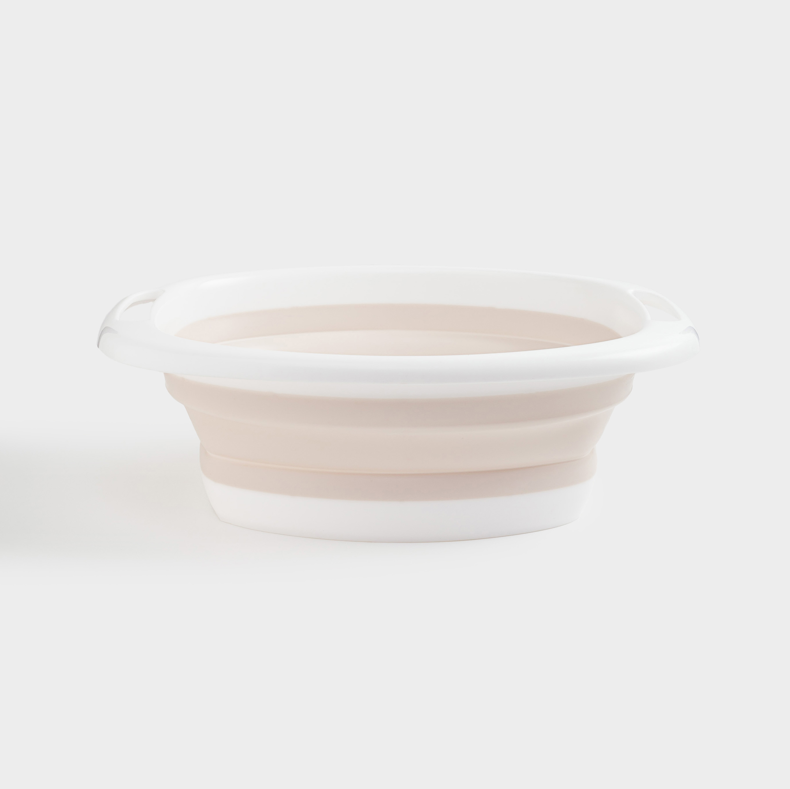 Folding basin, 5 l, ribbed bottom, plastic / rubber, beige-pink, Foldaway