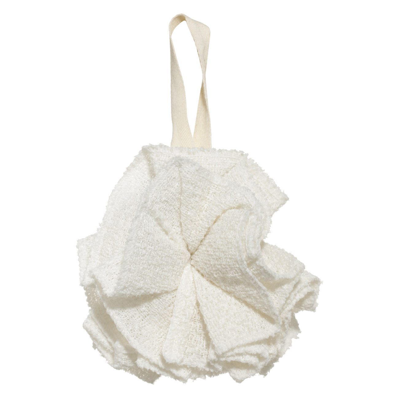 Body washcloth, 10 cm, exfoliating, polyester, milk, Bow, Unique spa, image-1