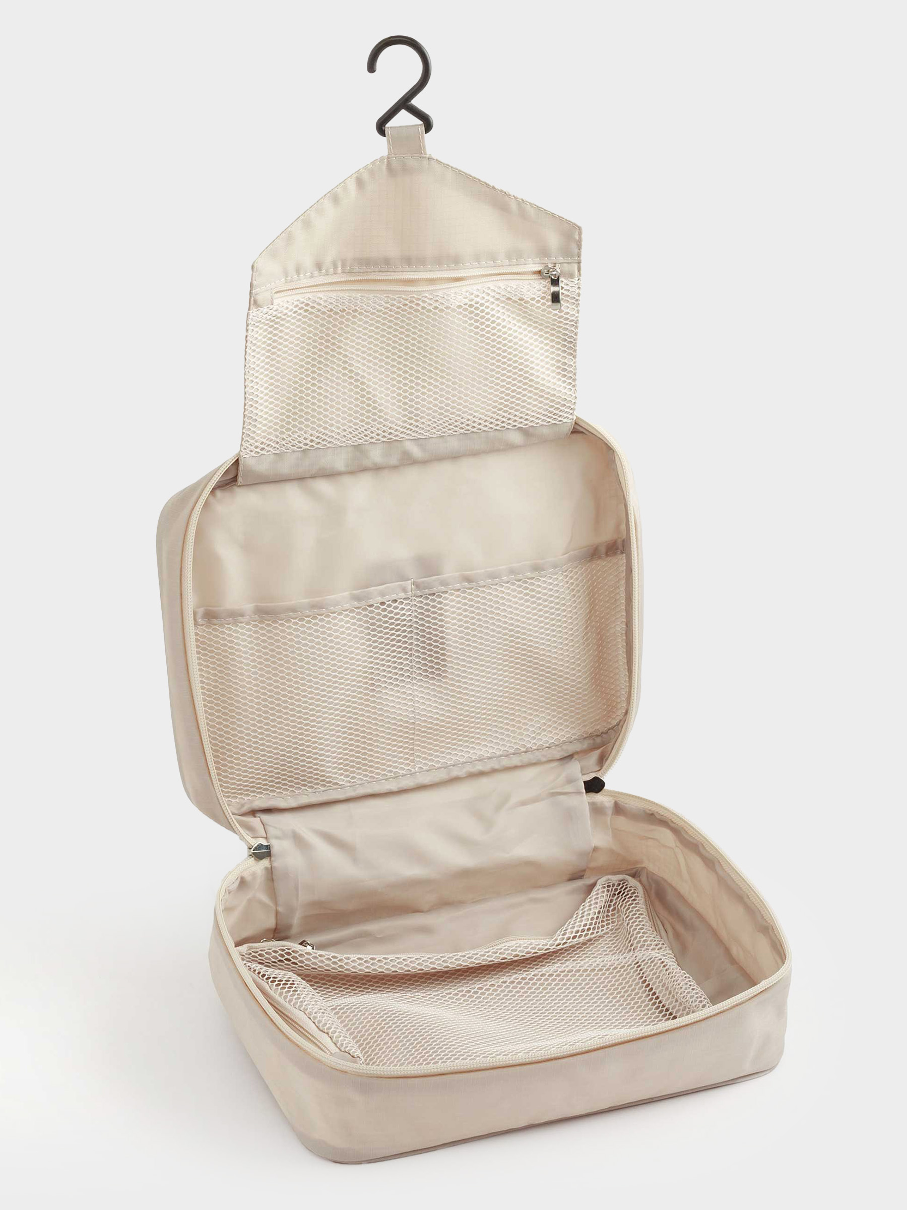 Travel Cosmetic Bag, 27х18 cm, polyester, beige, Easy Travel