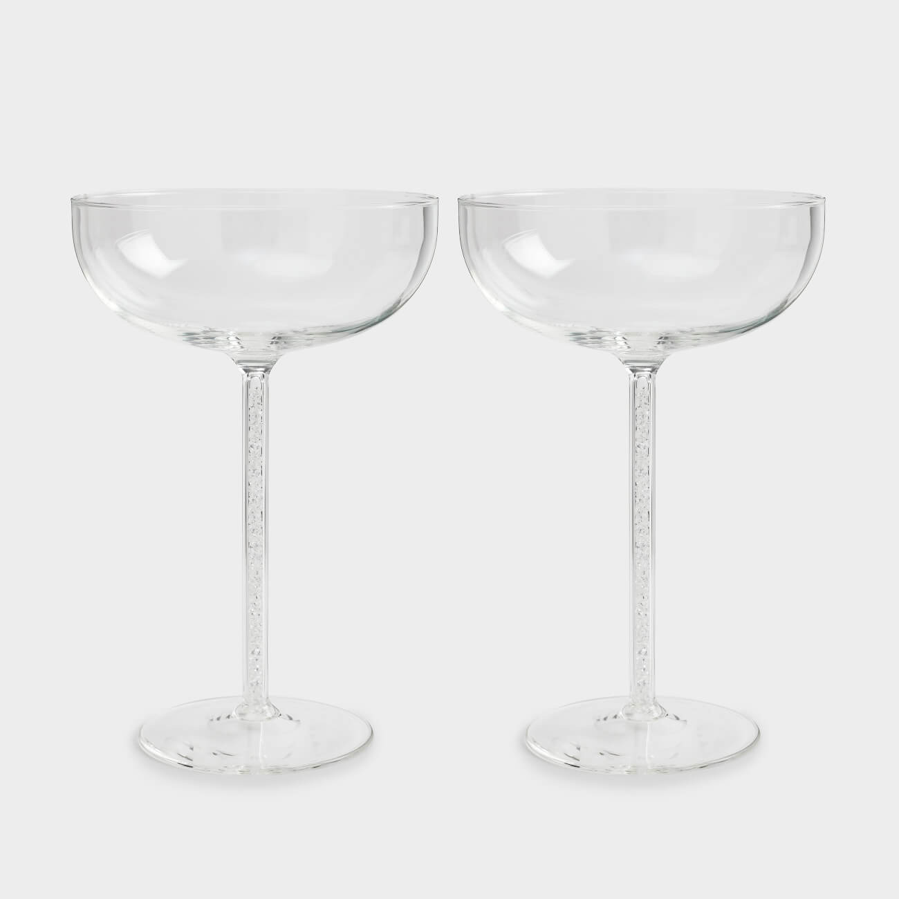 Champagne flask, 300 ml, 2 pcs, glass / rhinestones, Crystal