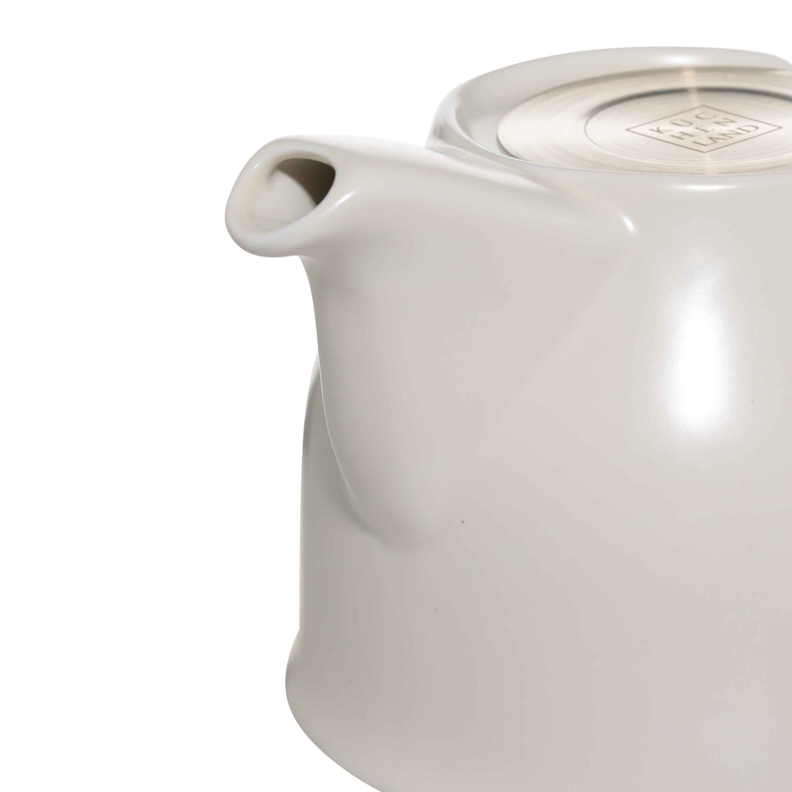 Teapot, 1 l, ceramic / steel, milky-golden, Kettle ceramo, image-3