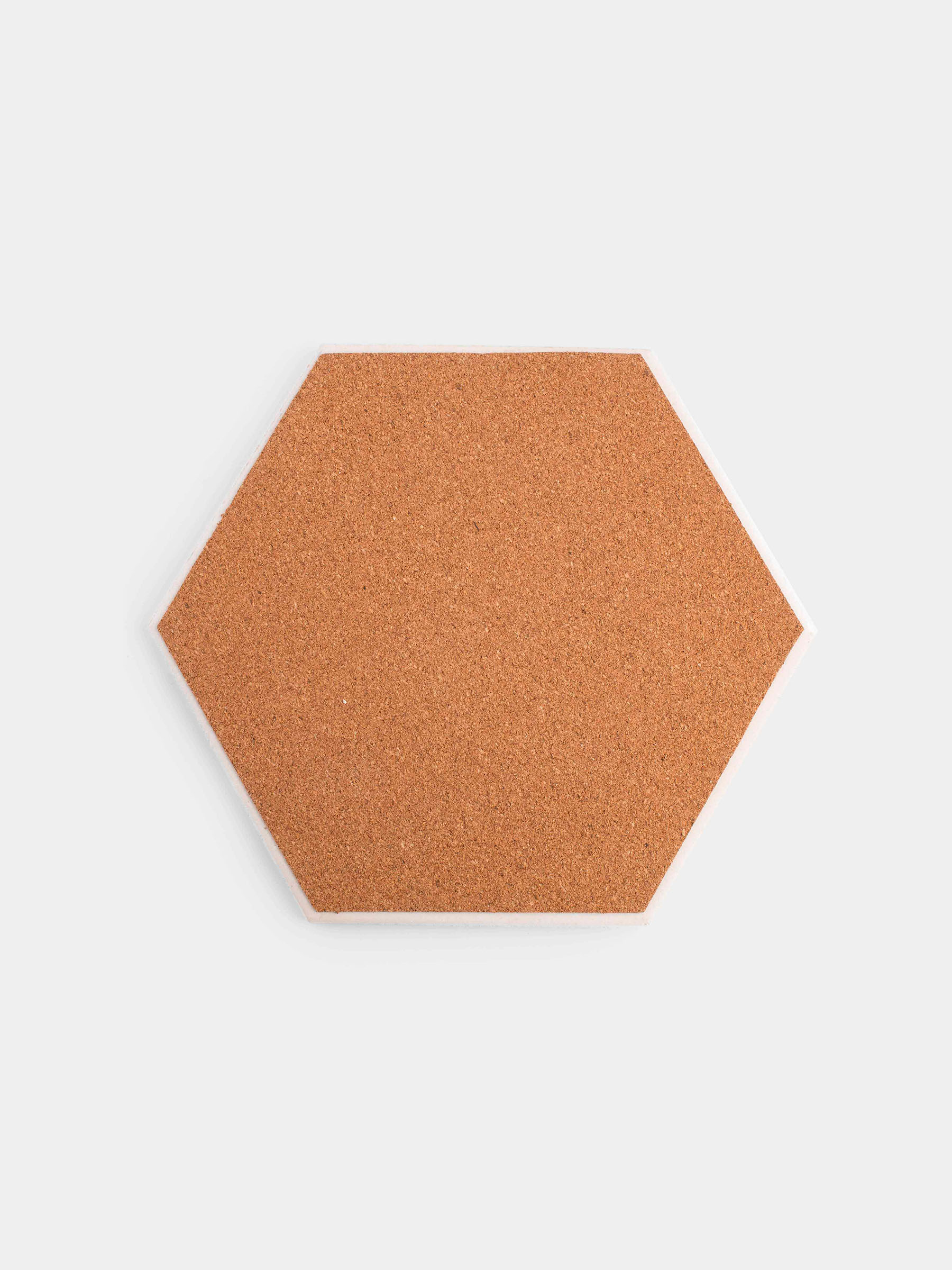 Hot plate, 20 cm, ceramic / cork, hexagonal, white, Royal bee, Honey, image-4