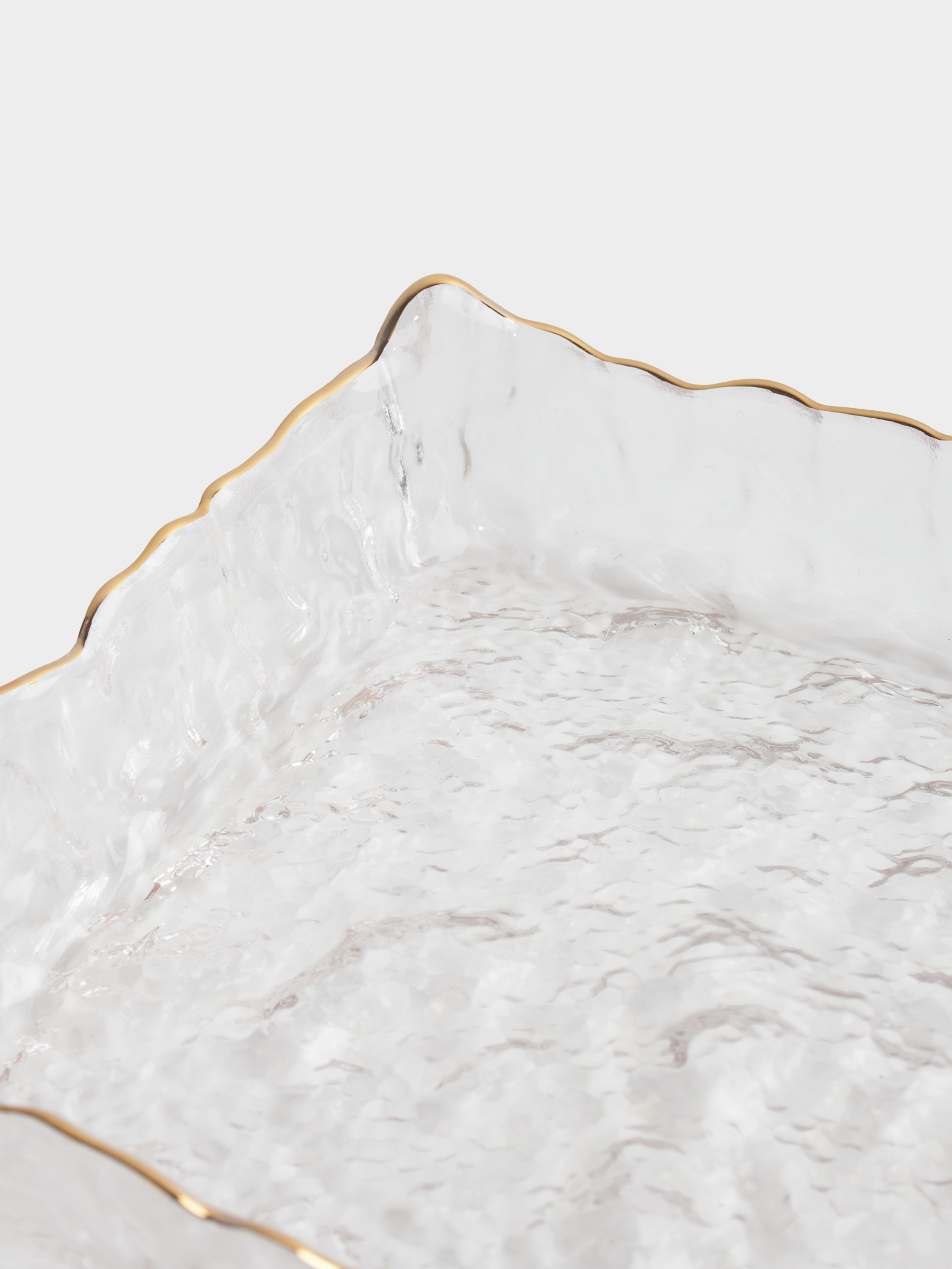 Dish, 15x15 cm, glass, square, with golden edging, Nautilus gold, image-5