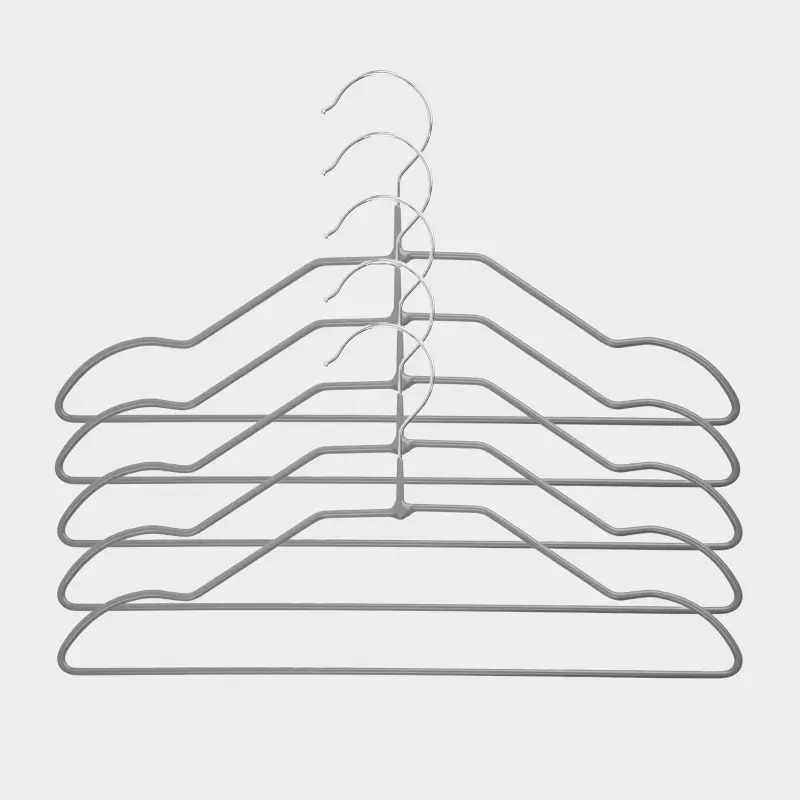 Hanger, 28 cm, 5 pcs, children's, metal coated, gray, Colorful house ,image-0