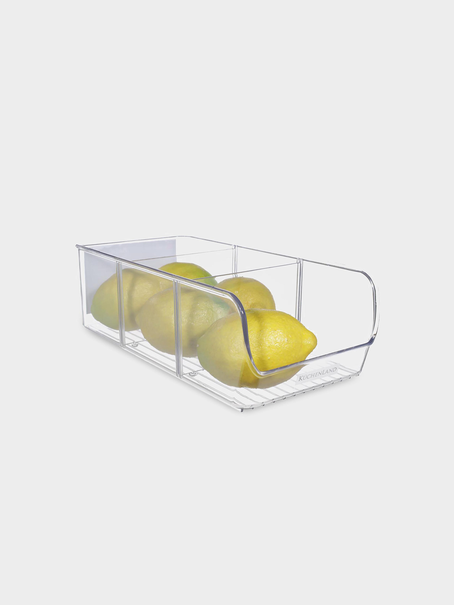 Refrigerator organizer box, 27x14 cm, 3 units, plastic, Basic, image-2