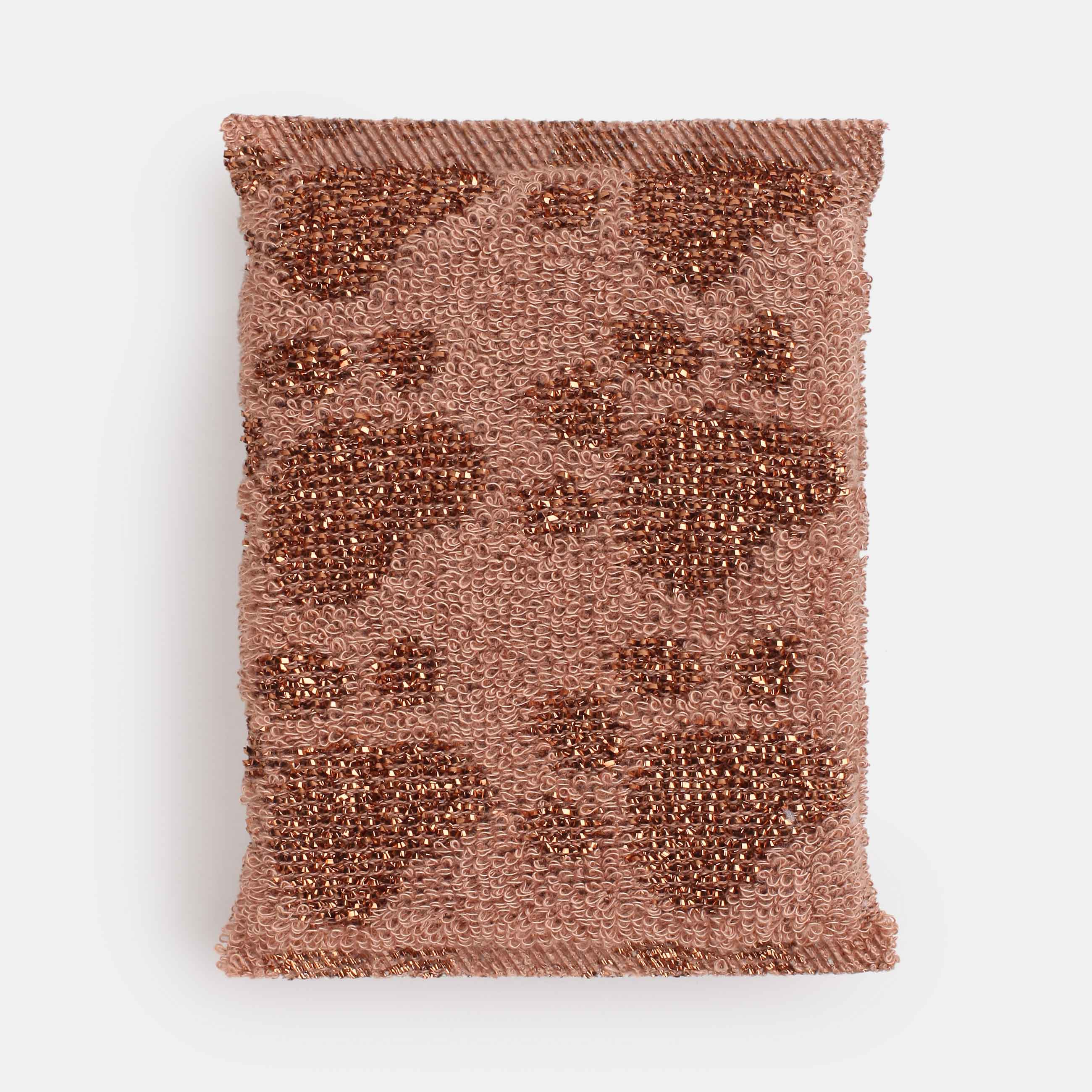 Sponge for washing dishes, 12x9 cm, double-stranded, polyester / foam rubber, bronze, Feet, Clean, image-0