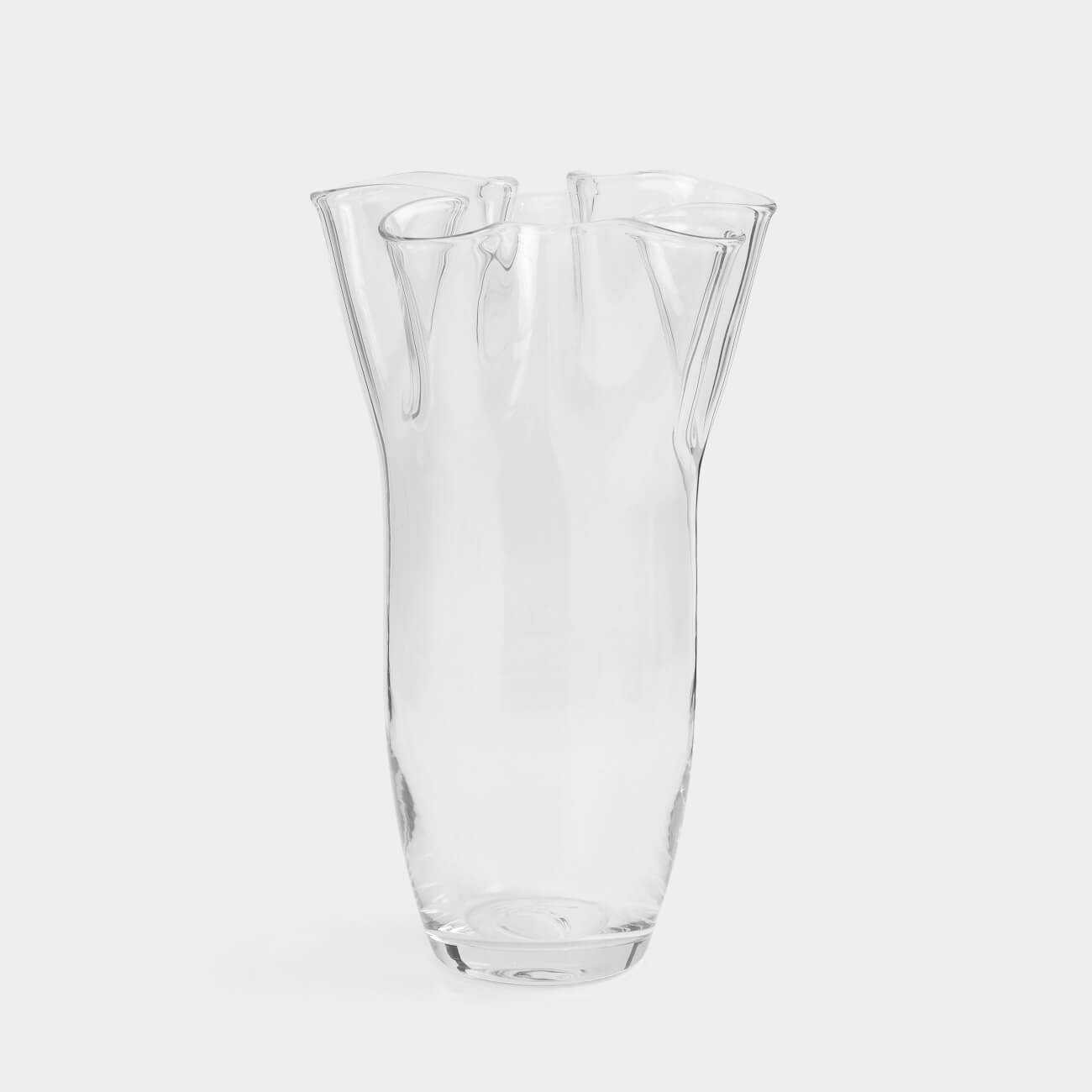 Flower vase, 31 cm, Glass, Crumpled effect, Crumple