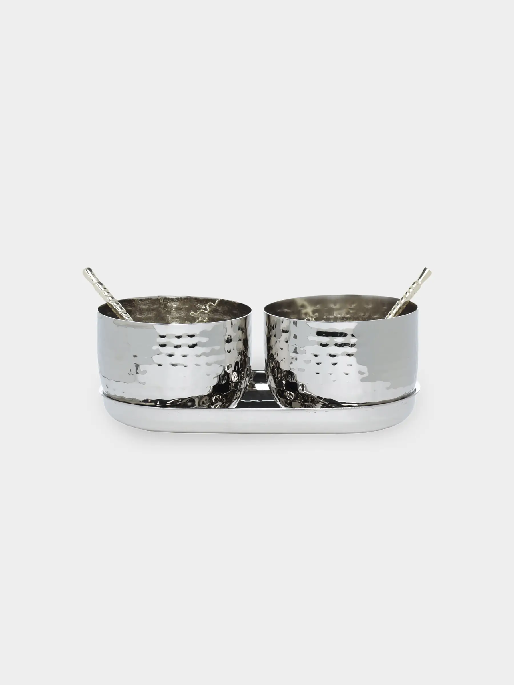 Spice container, 8 cm, 2 pcs, with spoons, on a stand, steel, Fantastic R