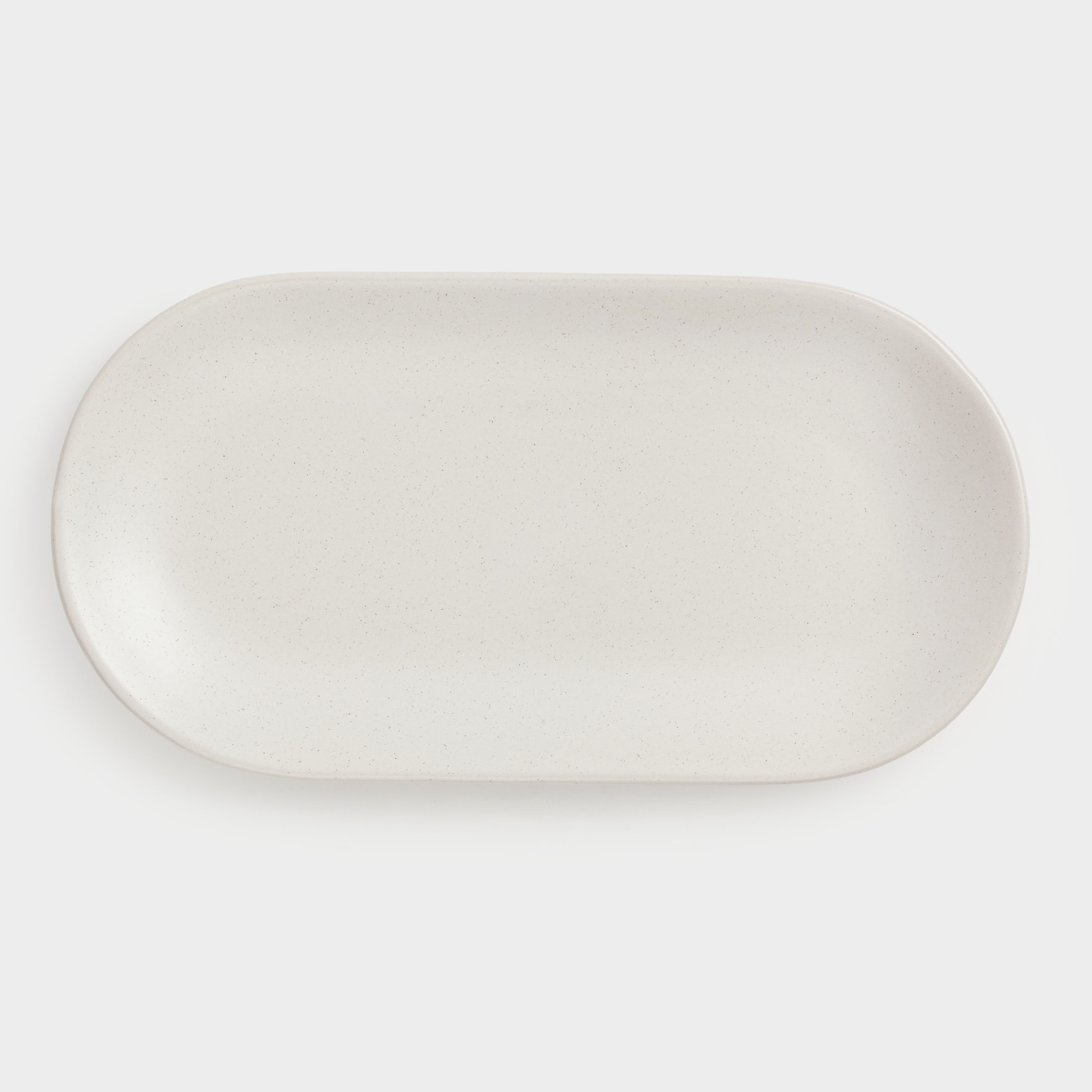 Dish, 25x13 cm, ceramic, oval, milk, speckled, Particle