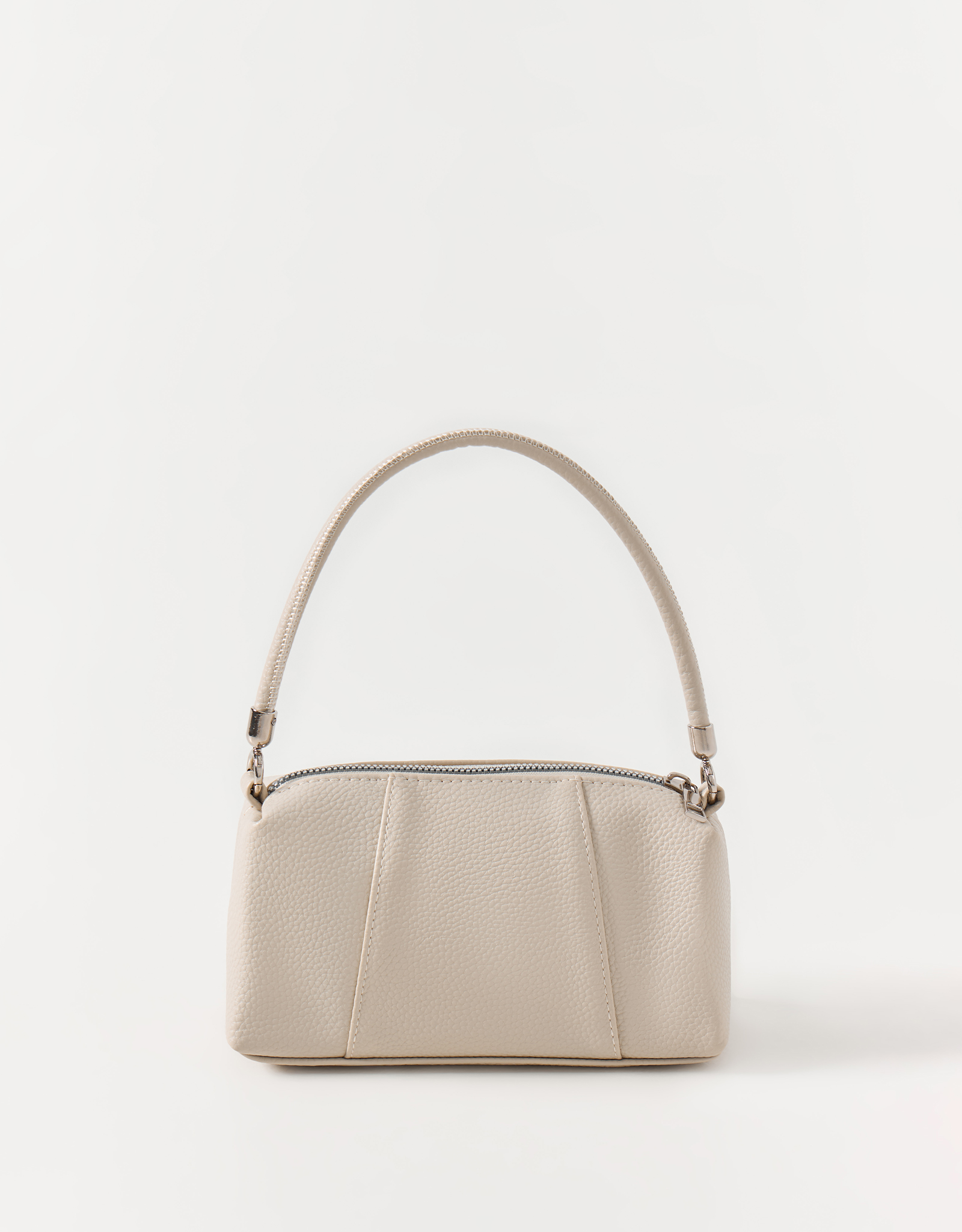 Women's bag, 20x11 cm, with handle, polyurethane, milky, Memo, image-0