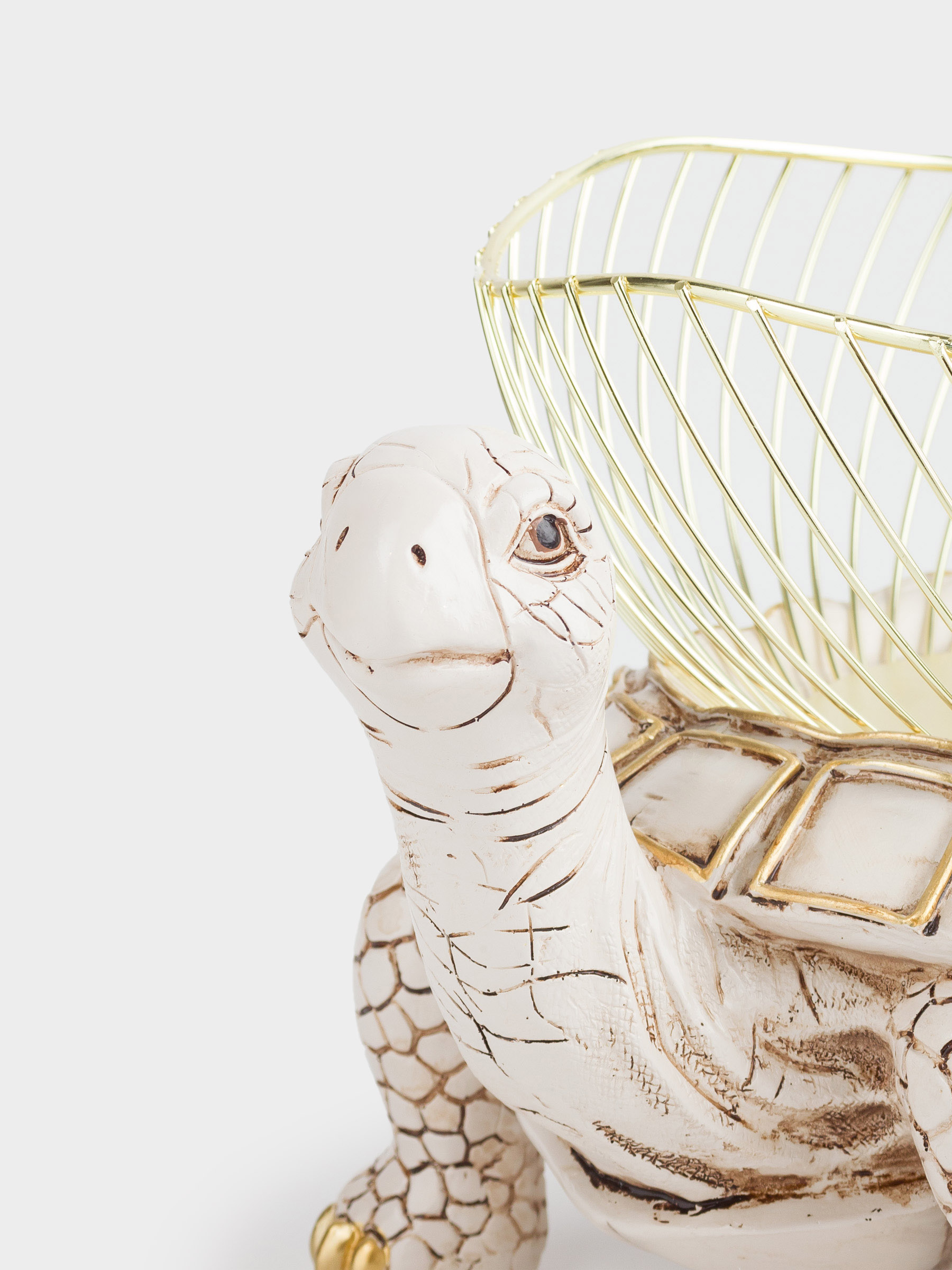 Fruit basket, 28x24 cm, metal / polyresin, Turtle, Grand turtle, image-3
