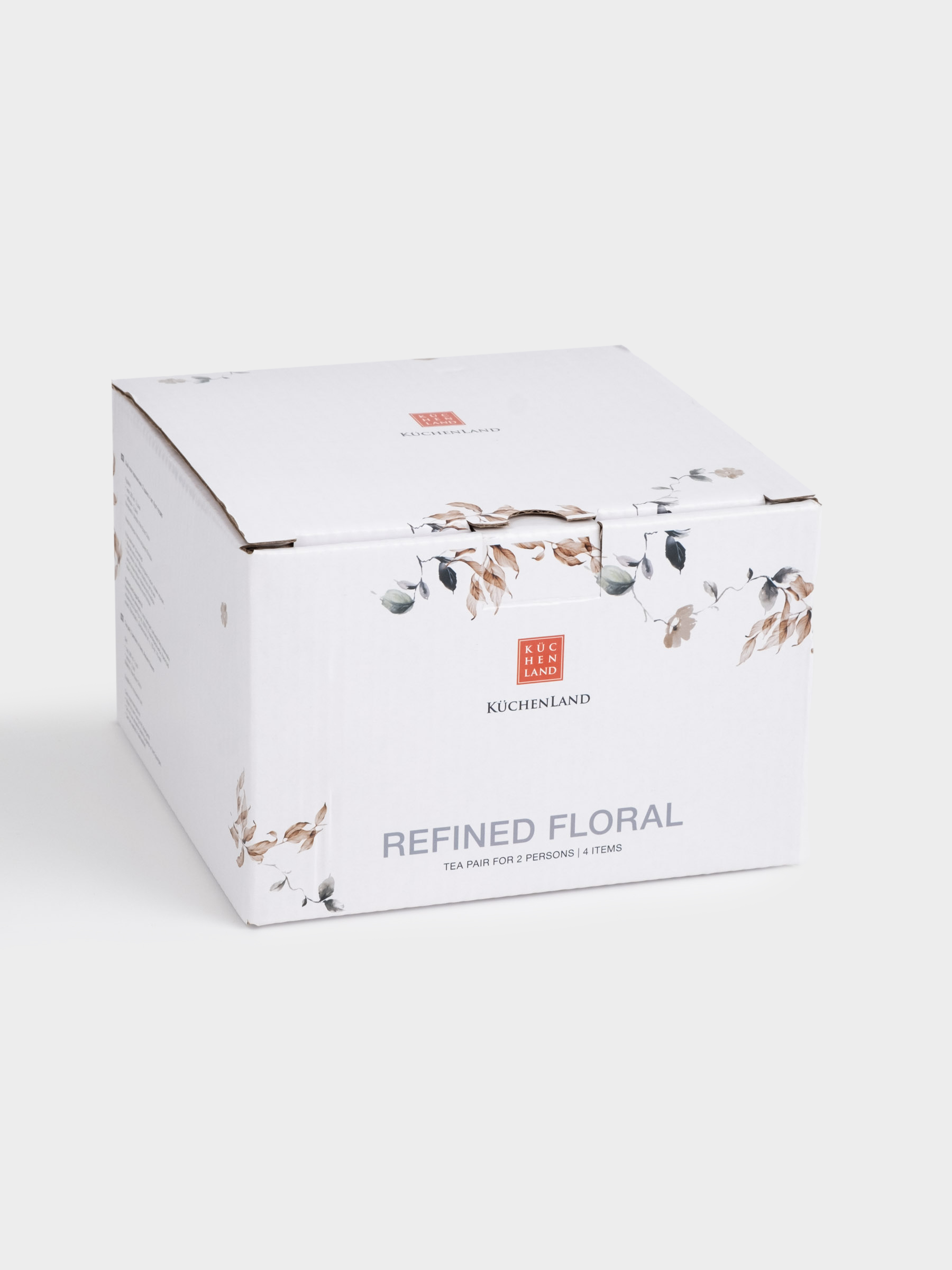 Tea pair, 2 persons, 4 items, 280 ml, porcelain N, Autumn flowers, Refined floral, image-5