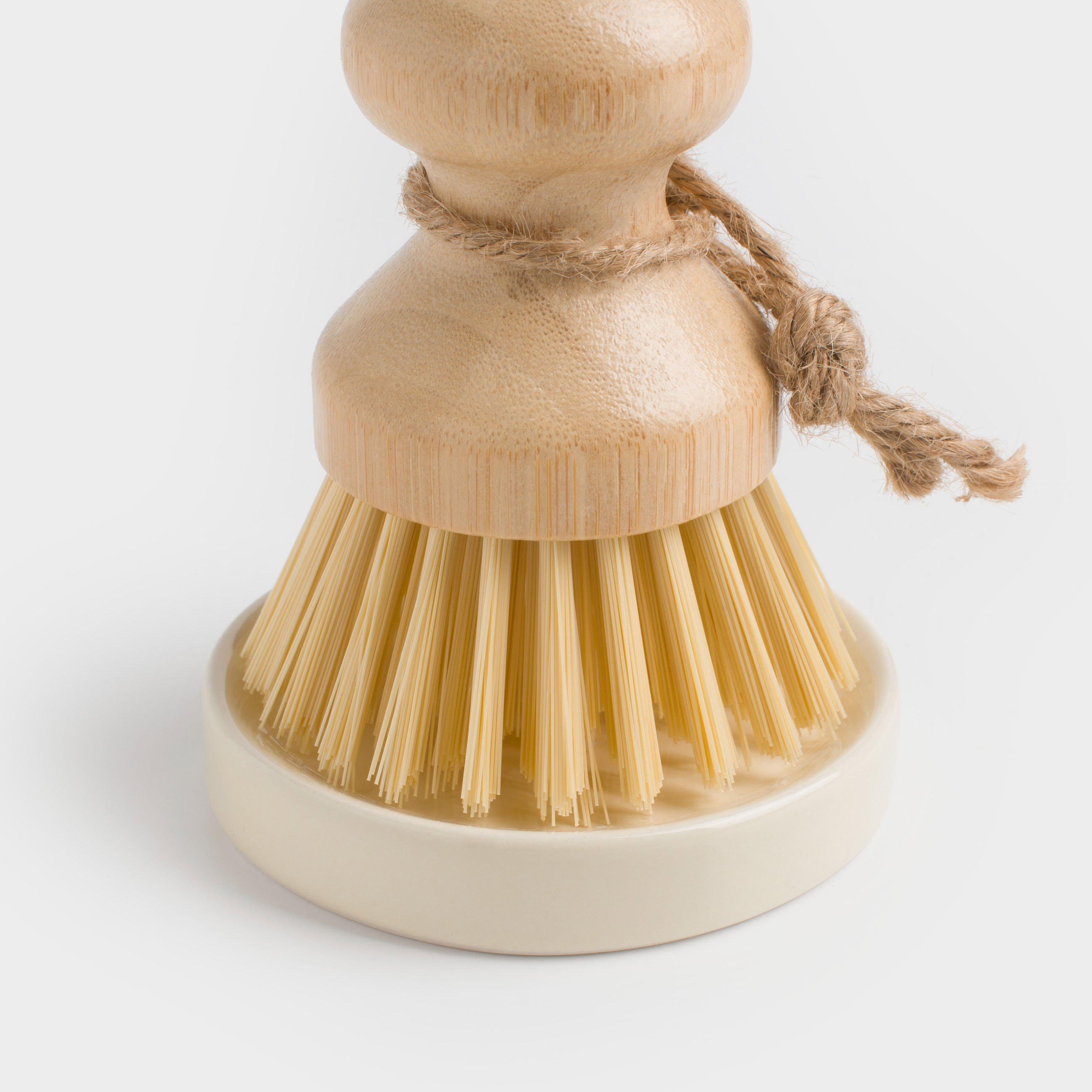 Dish washing brush, 9 cm, on a stand, bamboo / ceramic, Galori