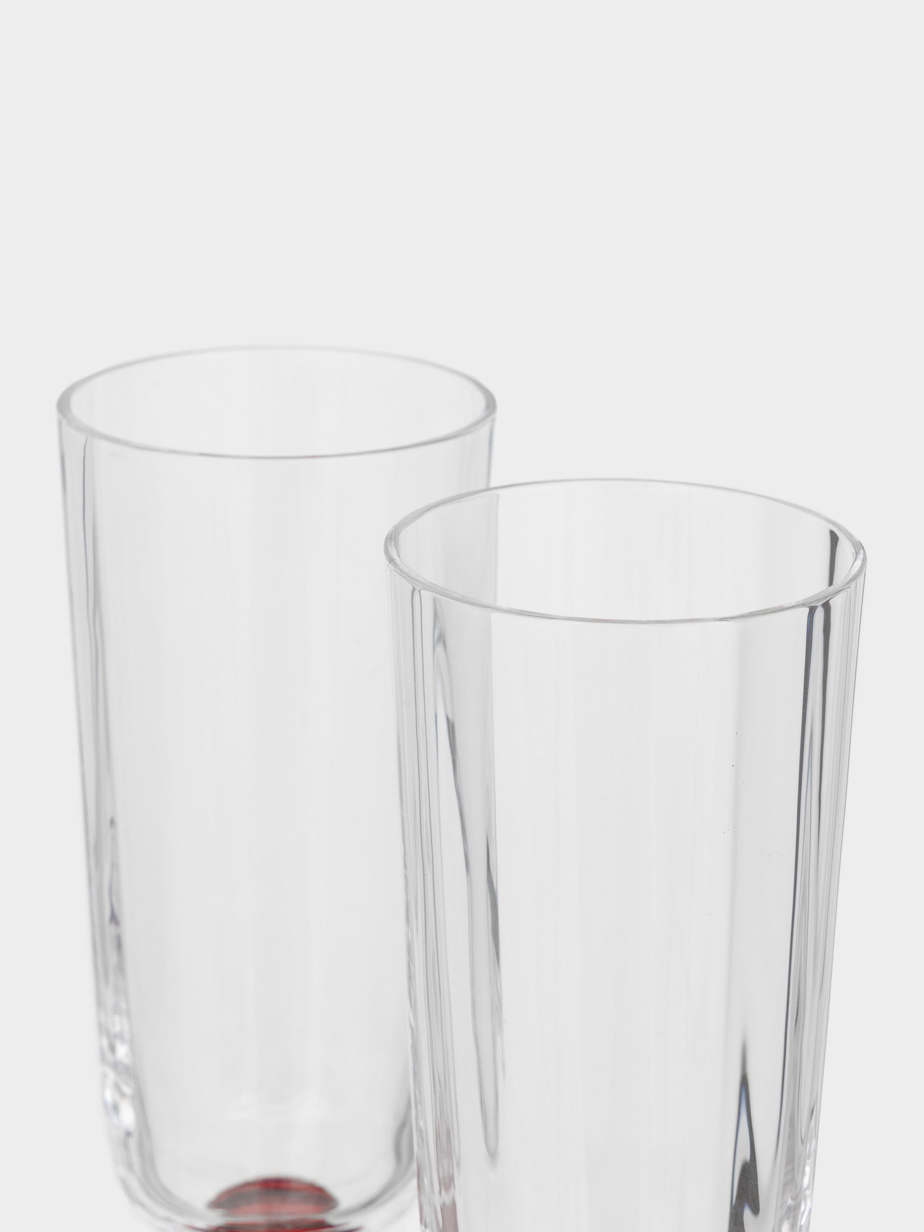 Drinking glass, 240 ml, 2 pcs, glass, red leg, Kalitea, image-2