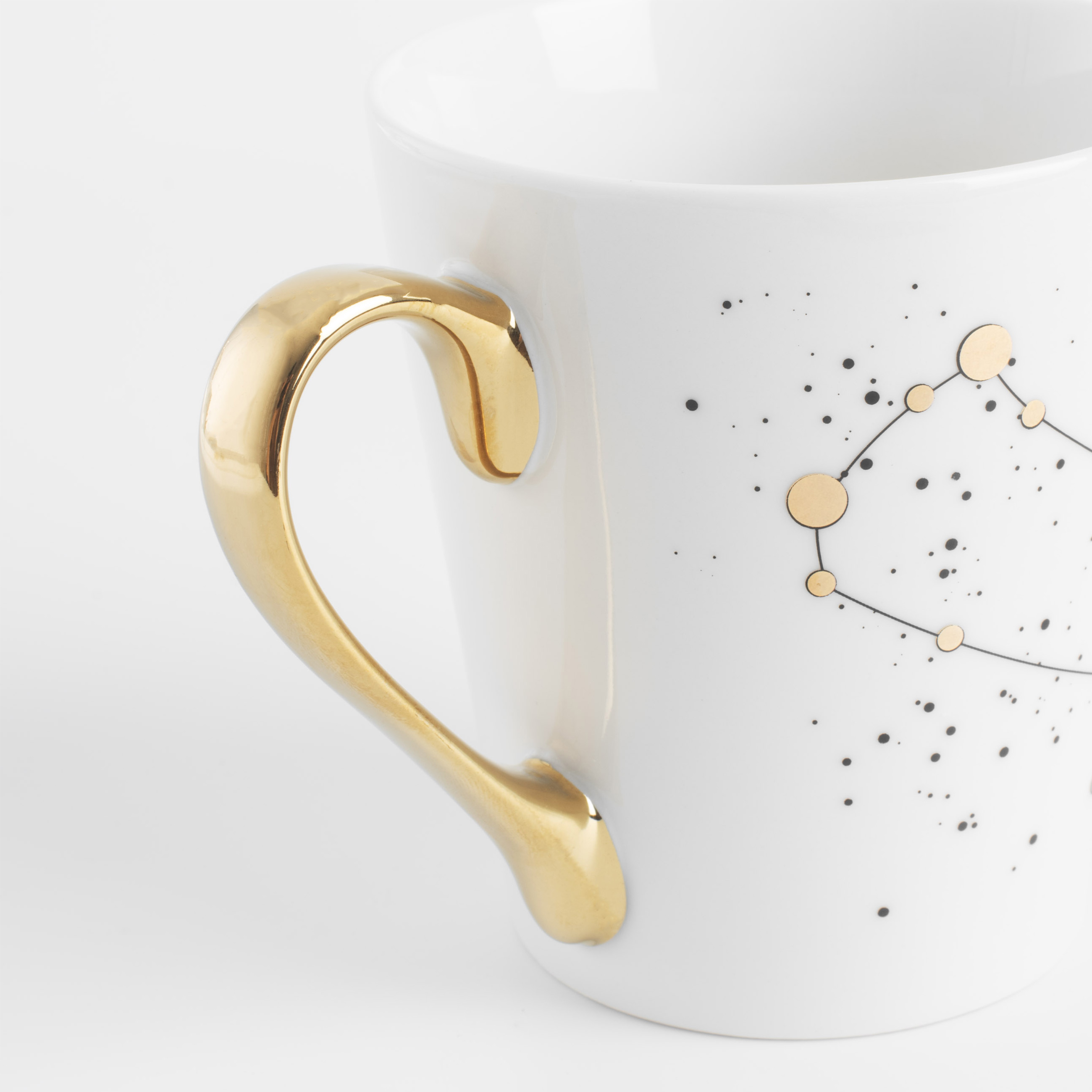 Mug, 400 ml, porcelain N, milky golden, Gemini, Zodiac изображение № 3