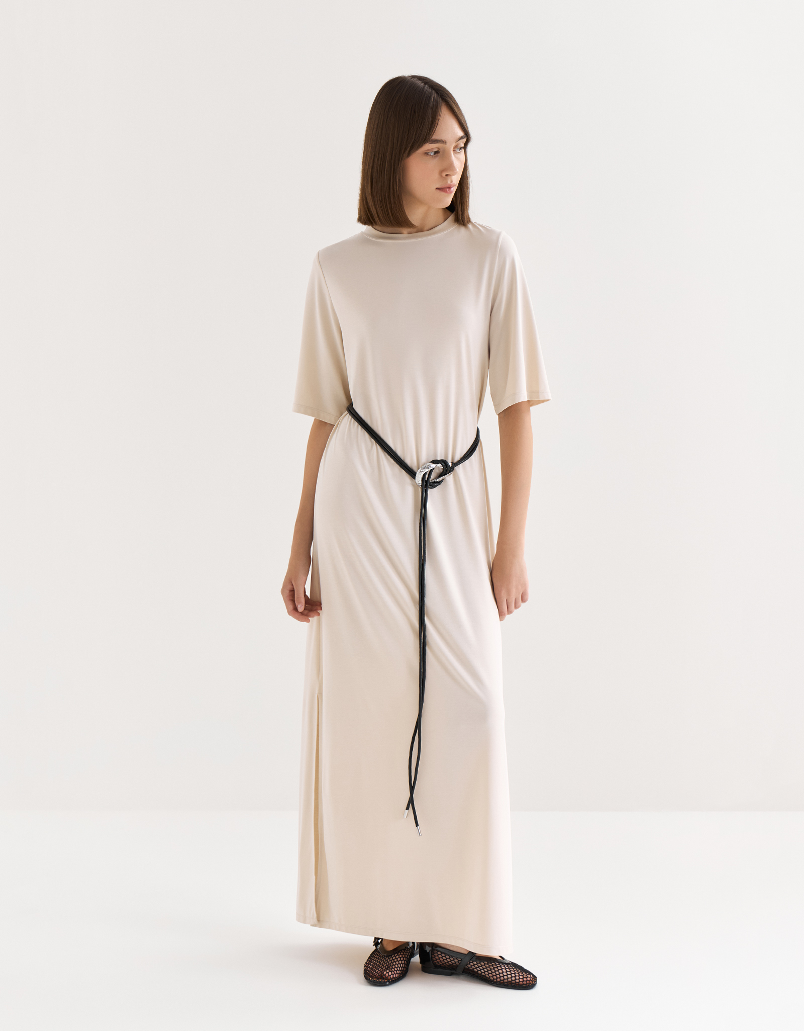 Women's dress, homewear, maxi, size S, viscose / polyester, graphite, Callisto, image-7