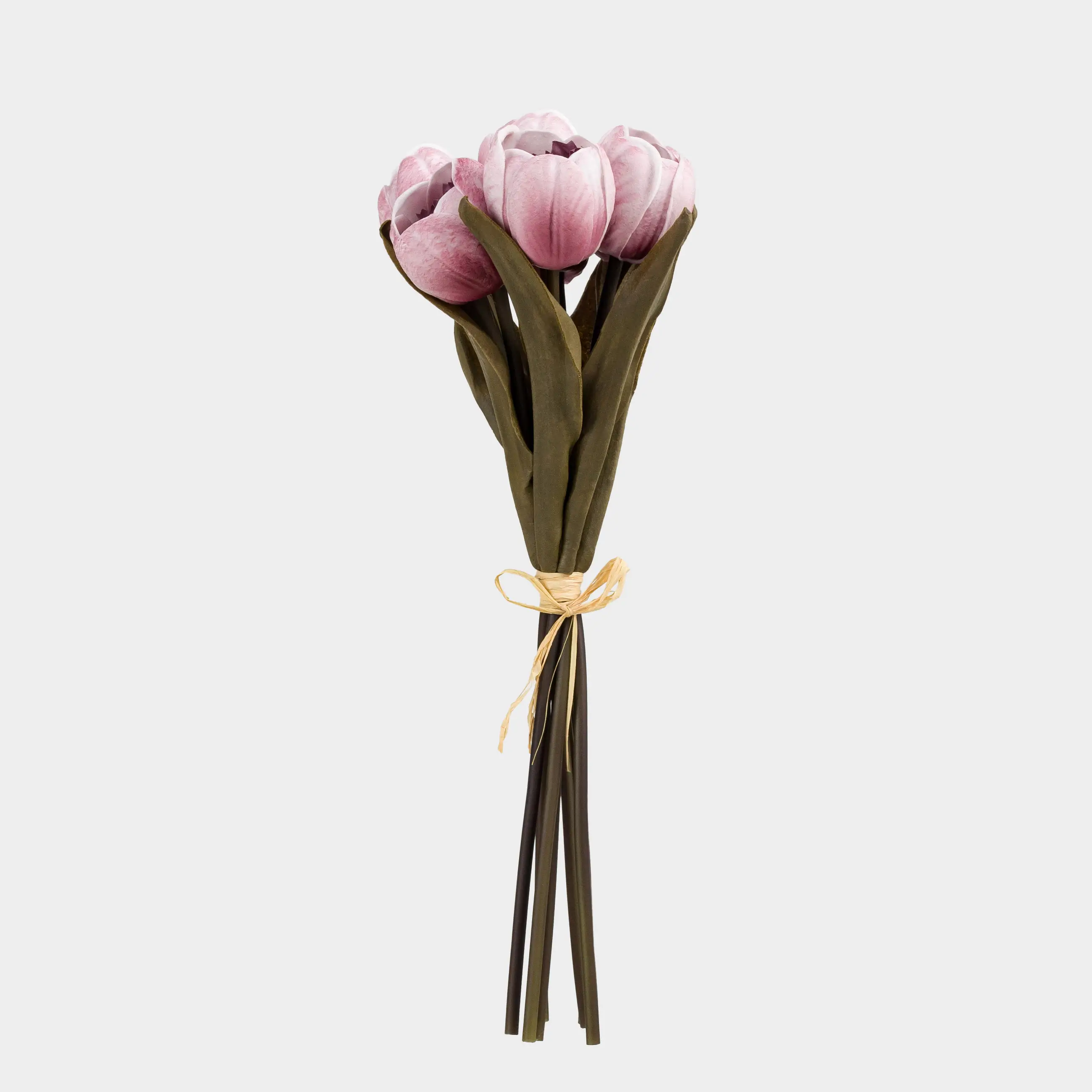 Artificial bouquet, 34 cm, polyurethane / metal, Lilac tulips, Tulip garden