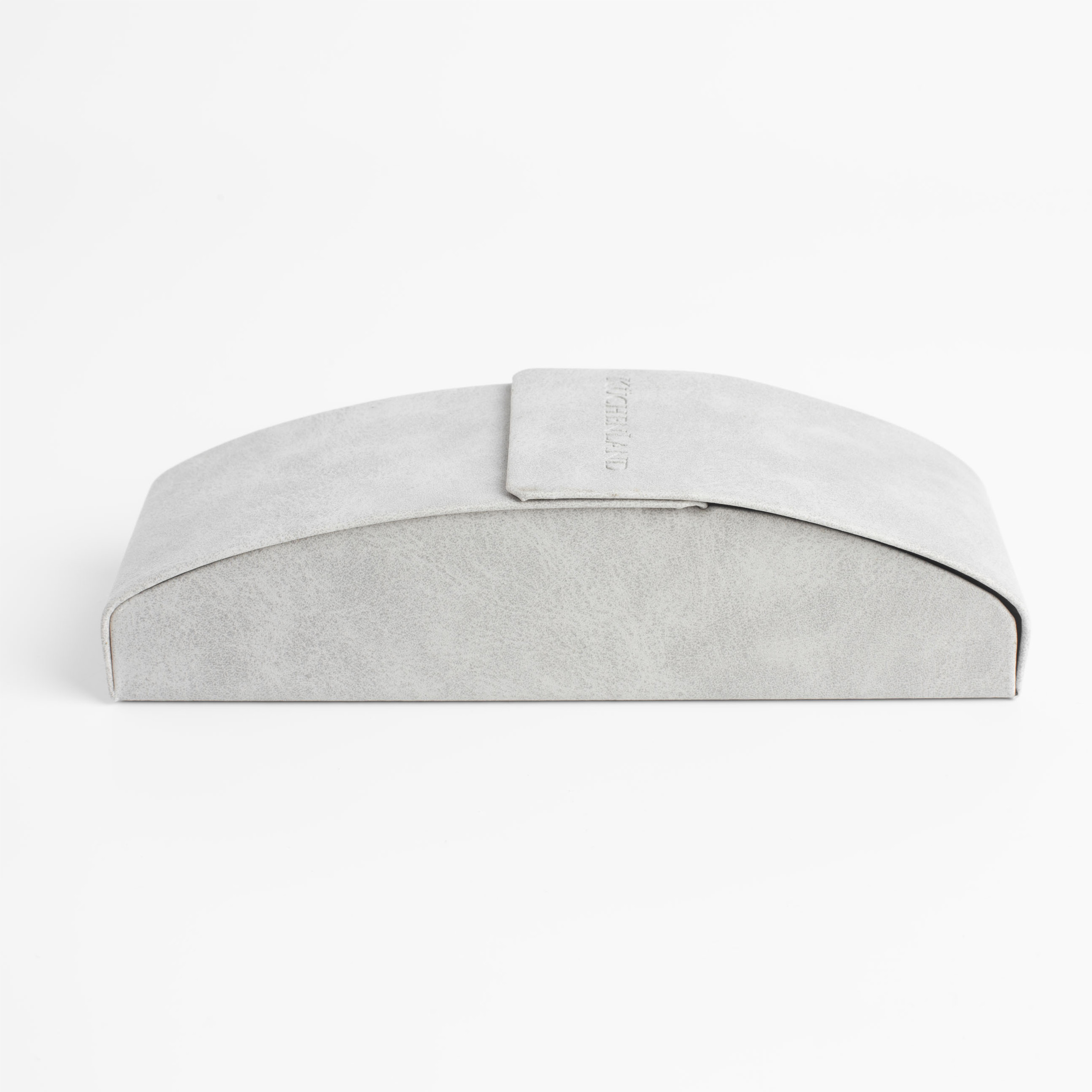 Eyeglass case, 15x5 cm, polyurethane, light grey, Rock