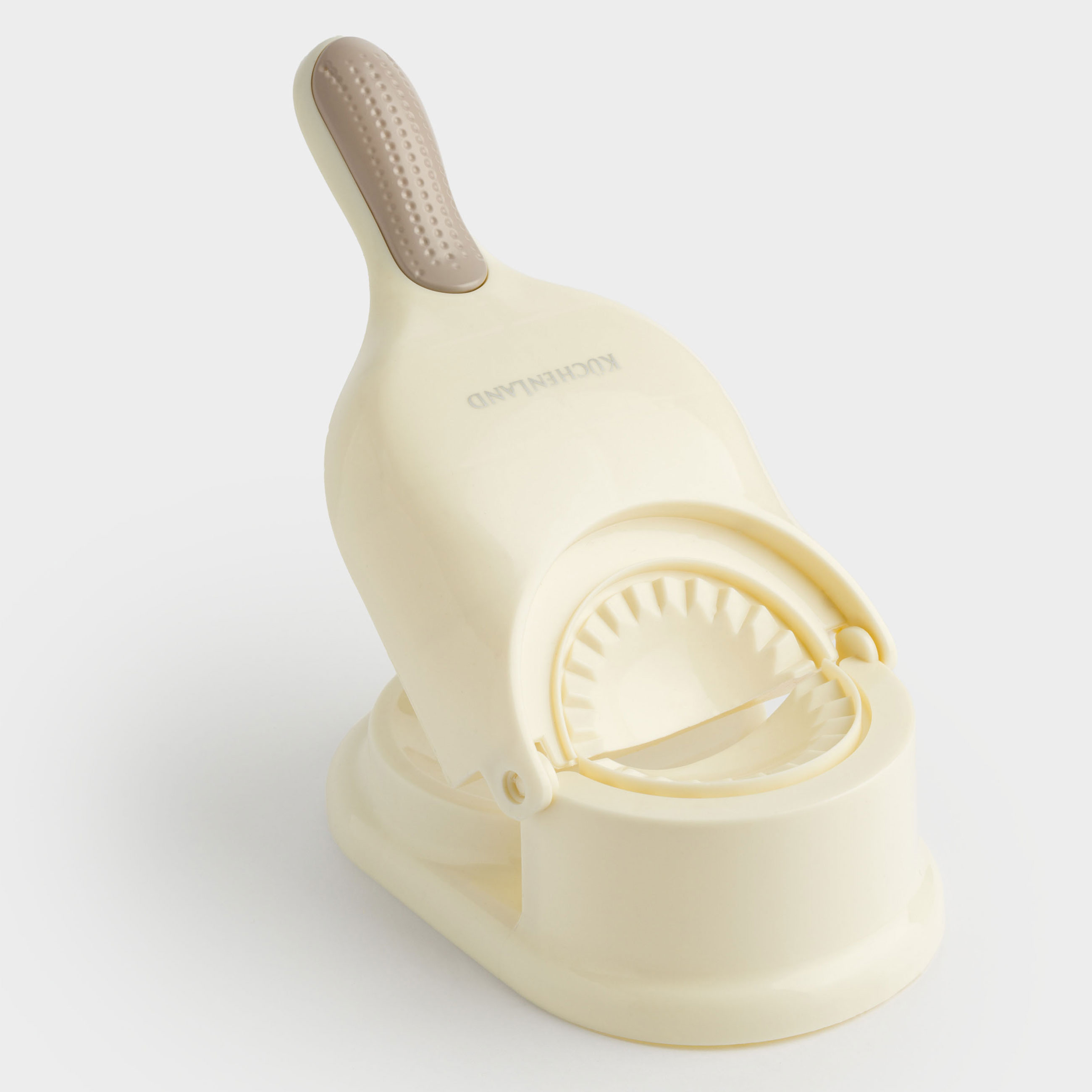 Dumpling mold, 25x10 cm, 2 in 1, with handle, plastic, beige, Bakery, image-7