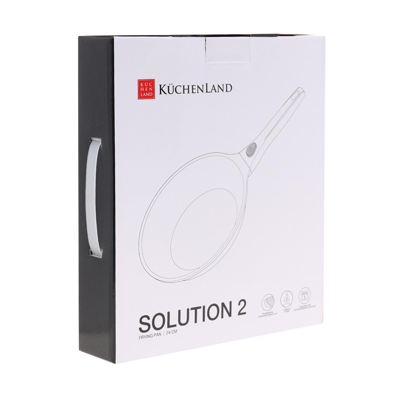 Frying pan, 24 cm, removable handle, coated, aluminum, Solution 2