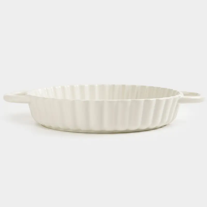 Baking dish, 28 cm, ceramic, round, milk, Cakes ivory ,image-0
