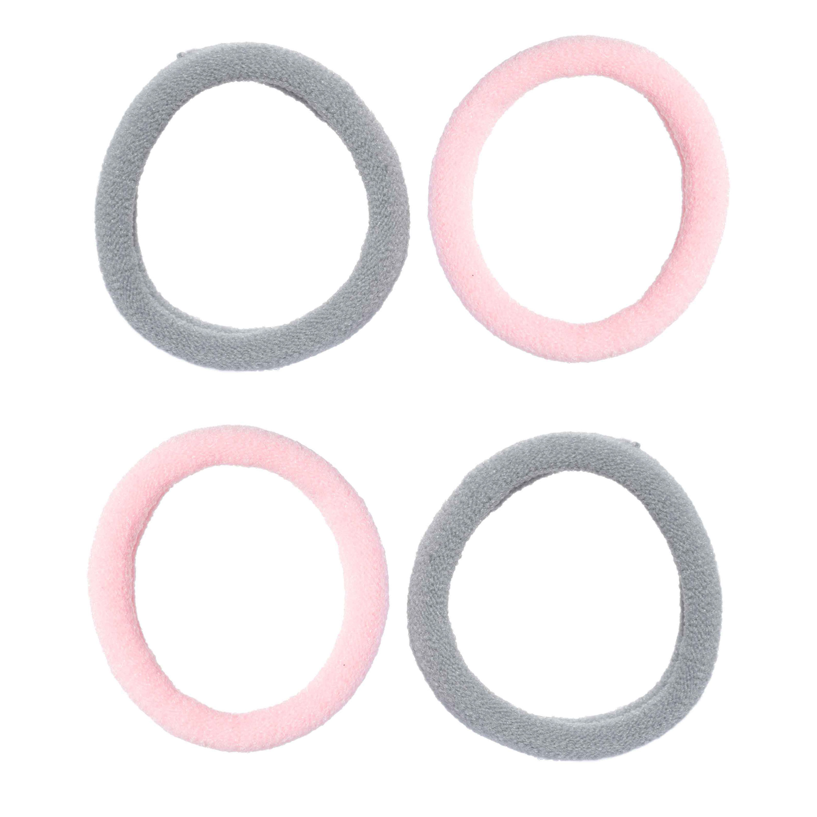 Hair bands, 2 cm, 4 pcs, polyester, powder/gray, Hairstyle, image-0